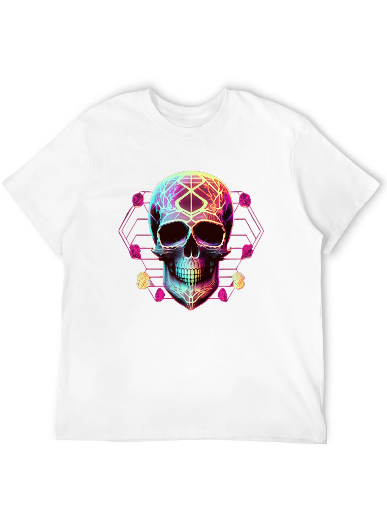 Neon Skull Graphic Tee - Black