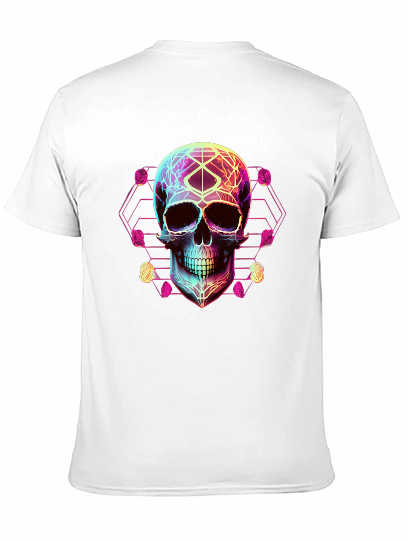 Neon Skull Graphic Tee - Black