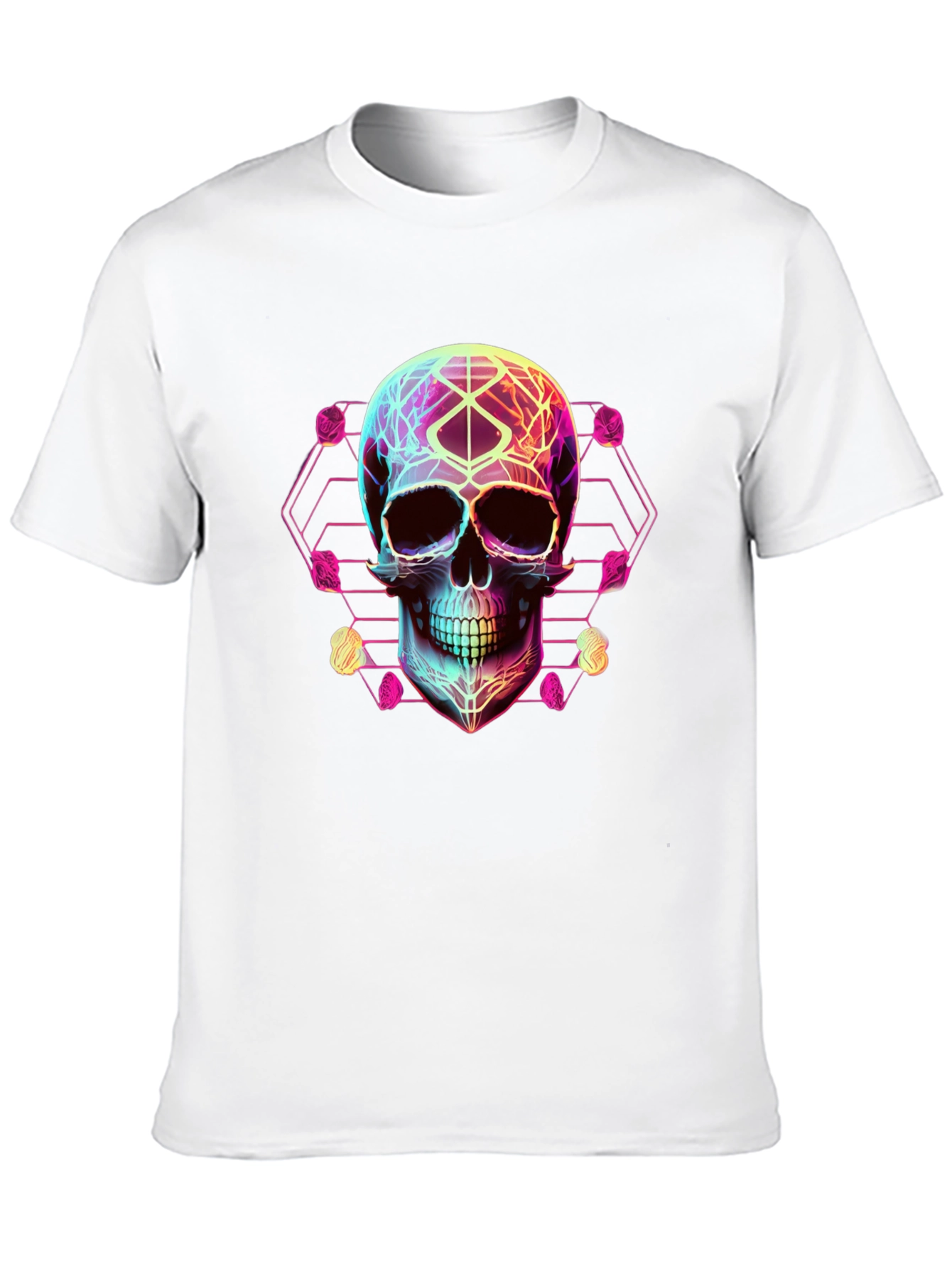 Neon Skull Graphic Tee - Black