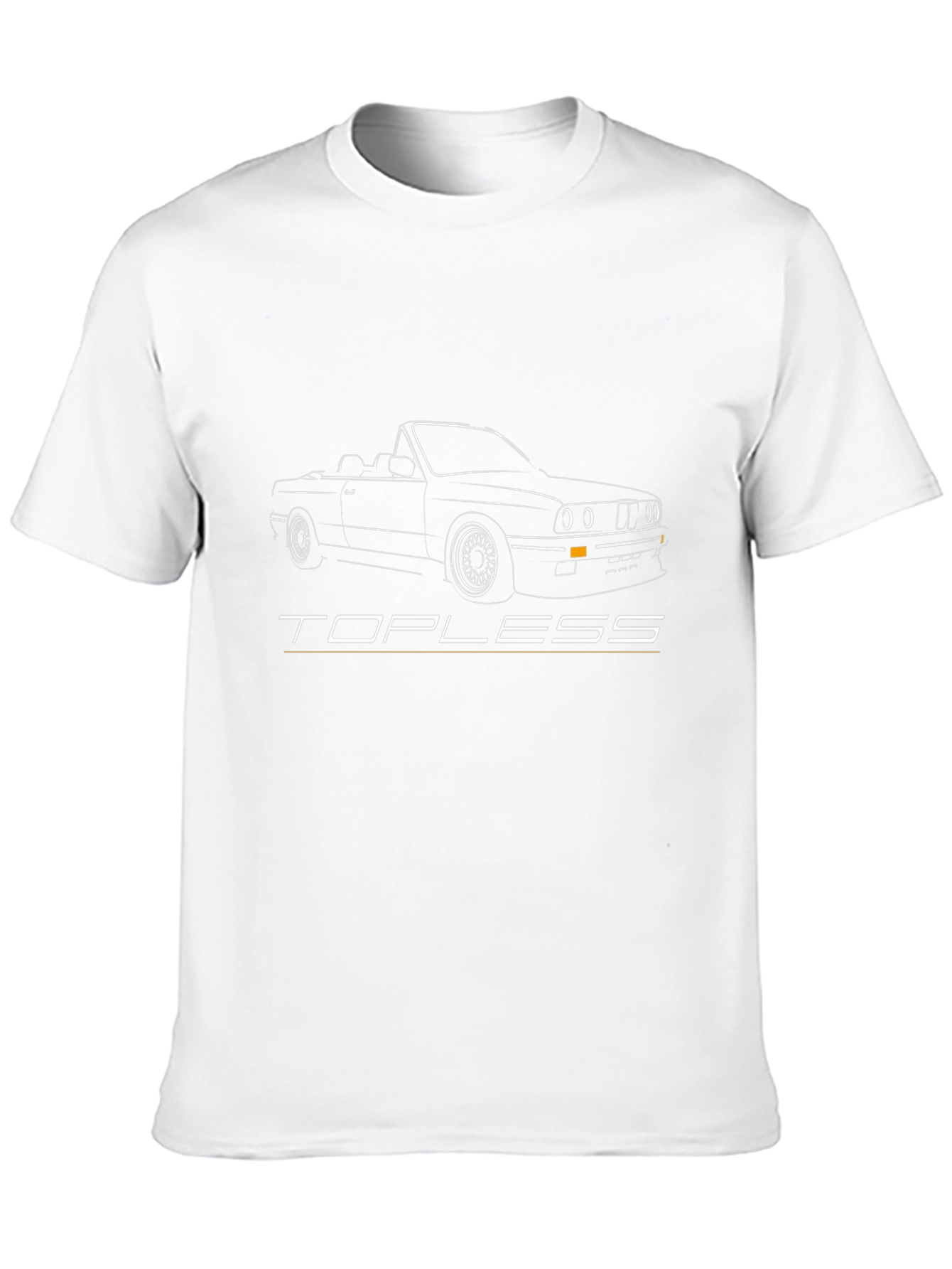 Topless Car Outline Graphic T-Shirt - Black