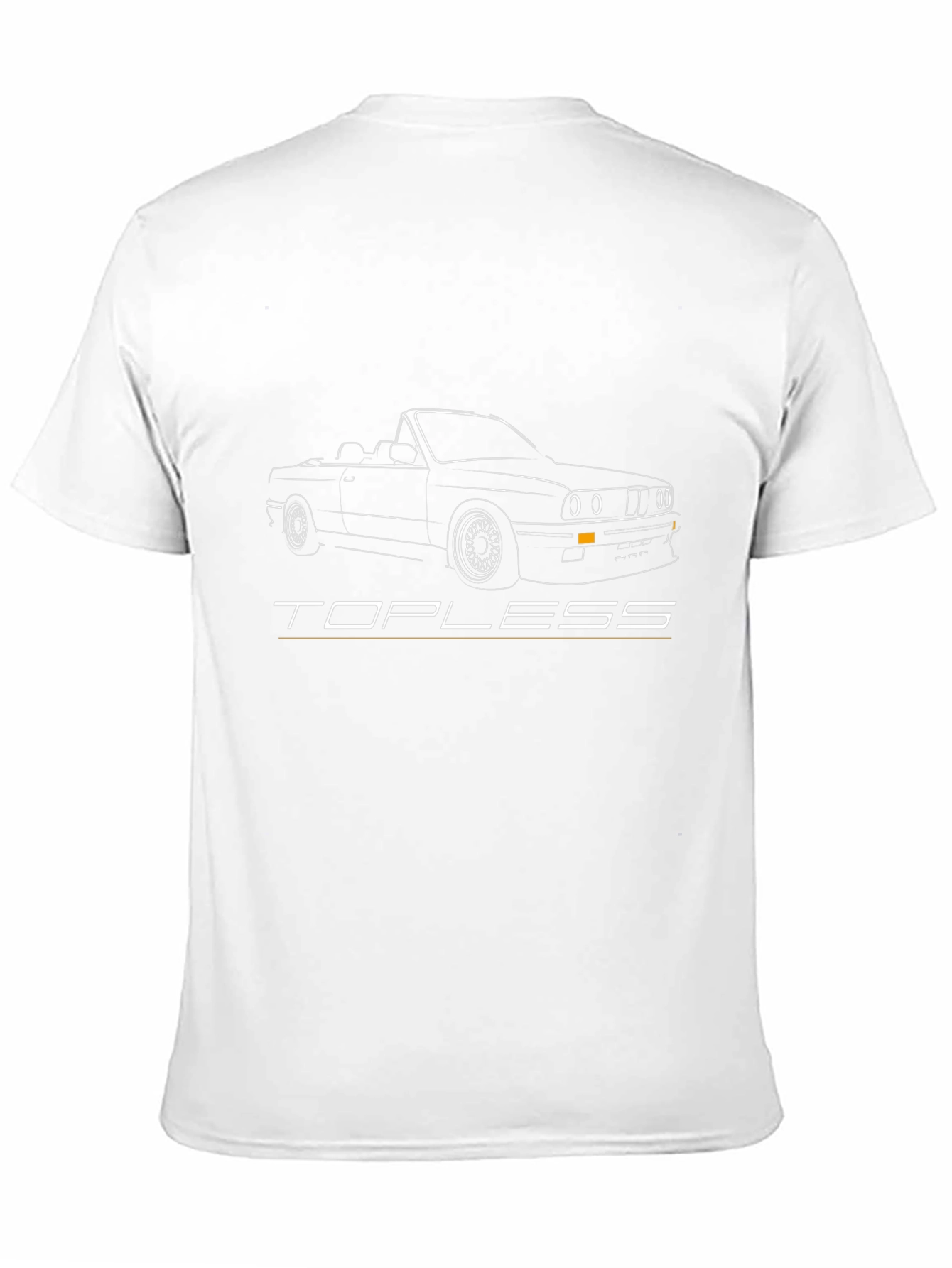Topless Car Outline Graphic T-Shirt - Black
