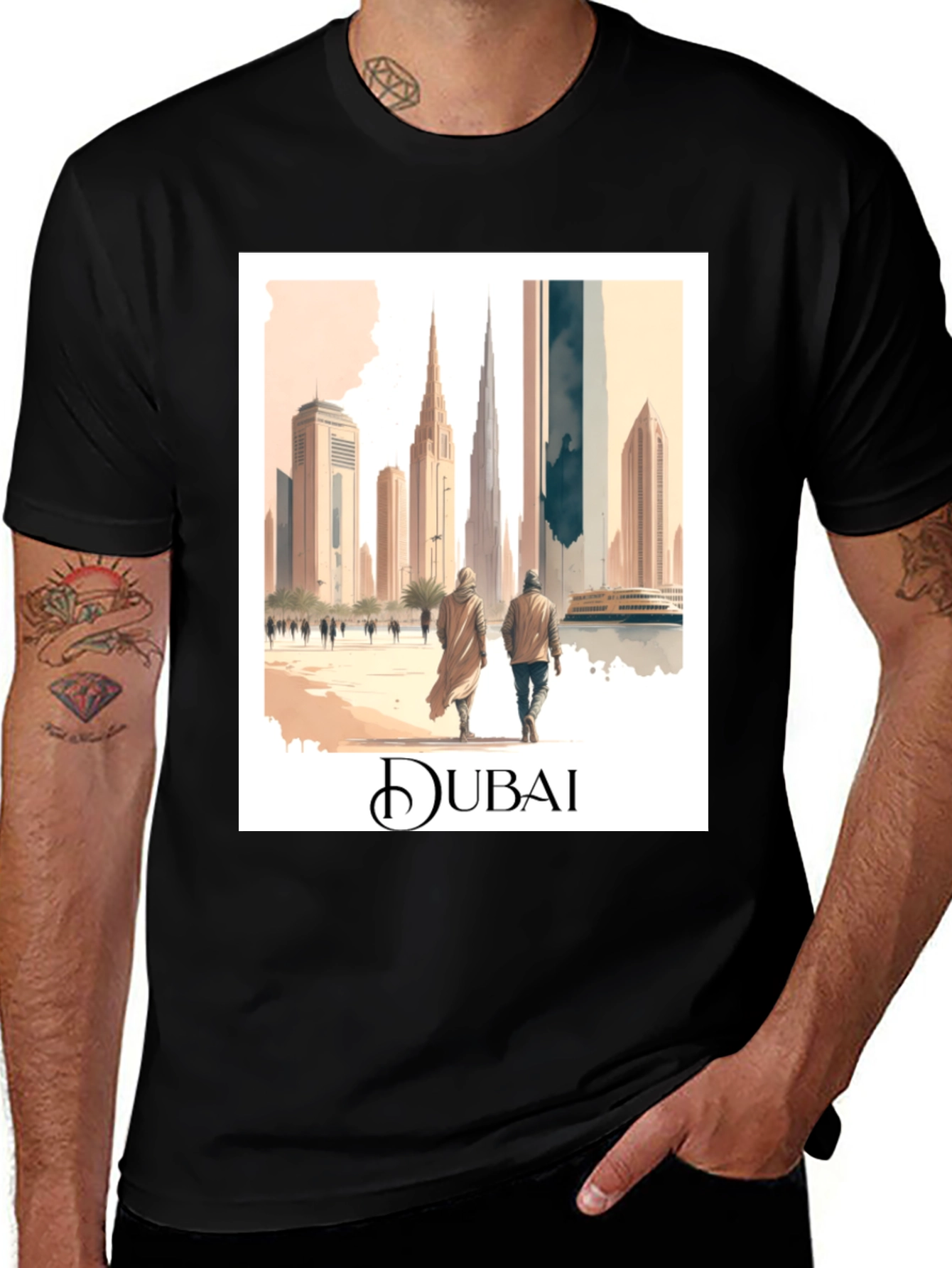 Dubai Cityscape Graphic Tee