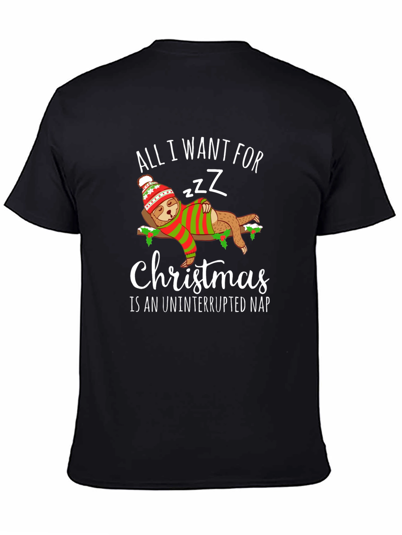 Christmas Sloth Nap T-Shirt - Holiday Sleepy Tee