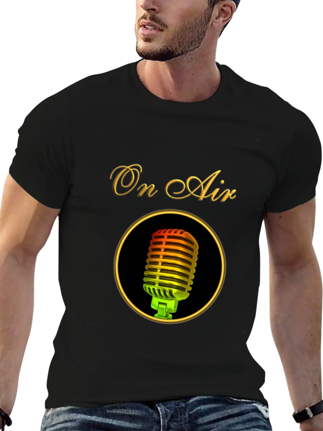 On Air Microphone Black T-Shirt