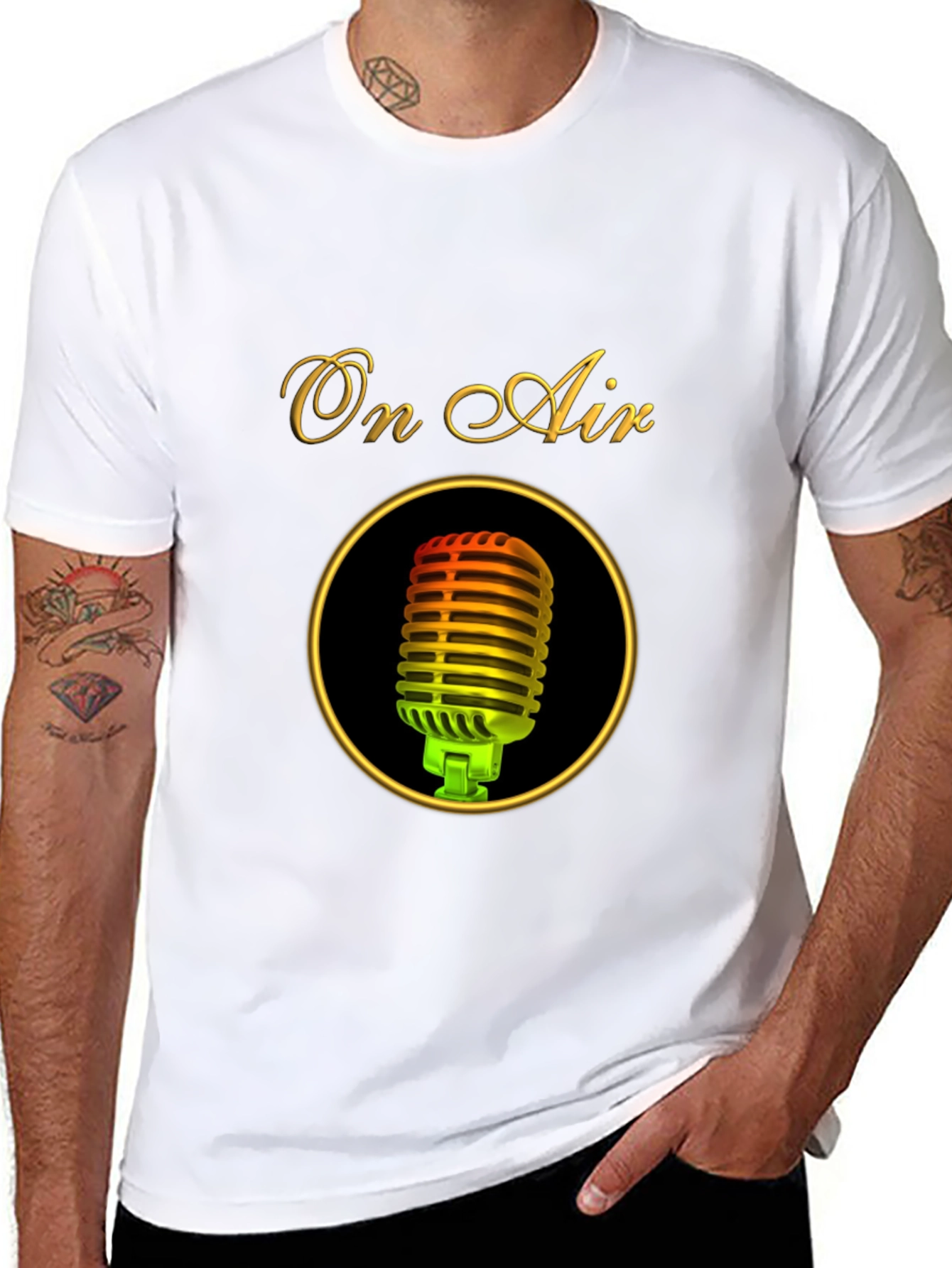 On Air Microphone Black T-Shirt