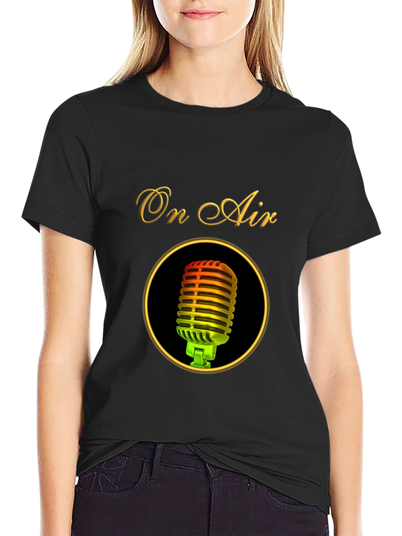 On Air Microphone Black T-Shirt