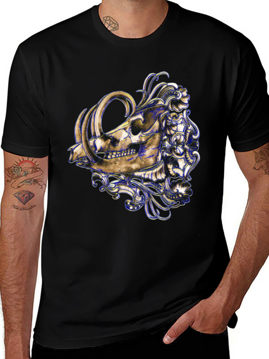 Boar Skull Graphic Tee - Unique Print T-Shirt