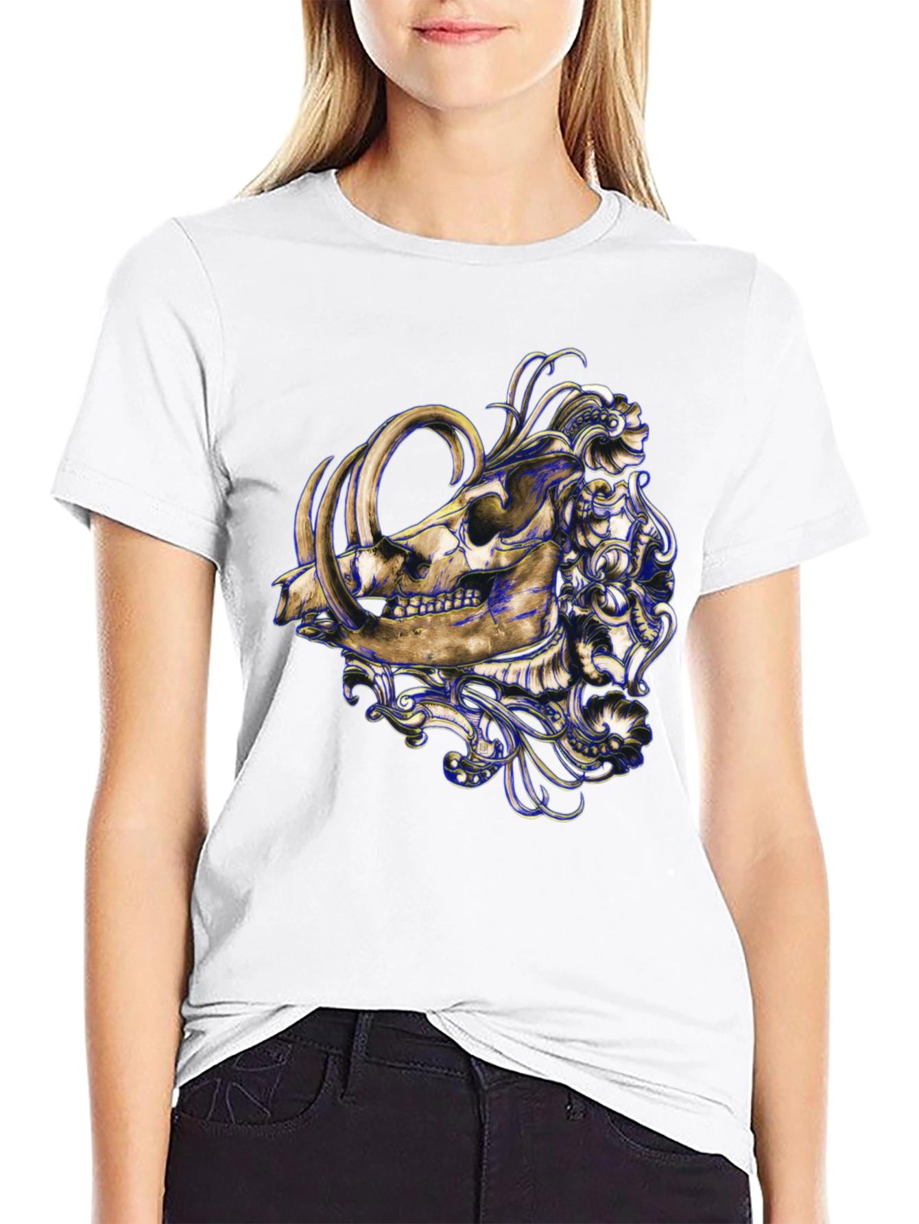 Boar Skull Graphic Tee - Unique Print T-Shirt