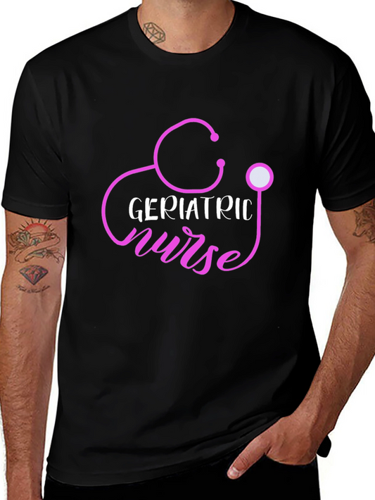 Geriatric Nurse Stethoscope Graphic T-Shirt