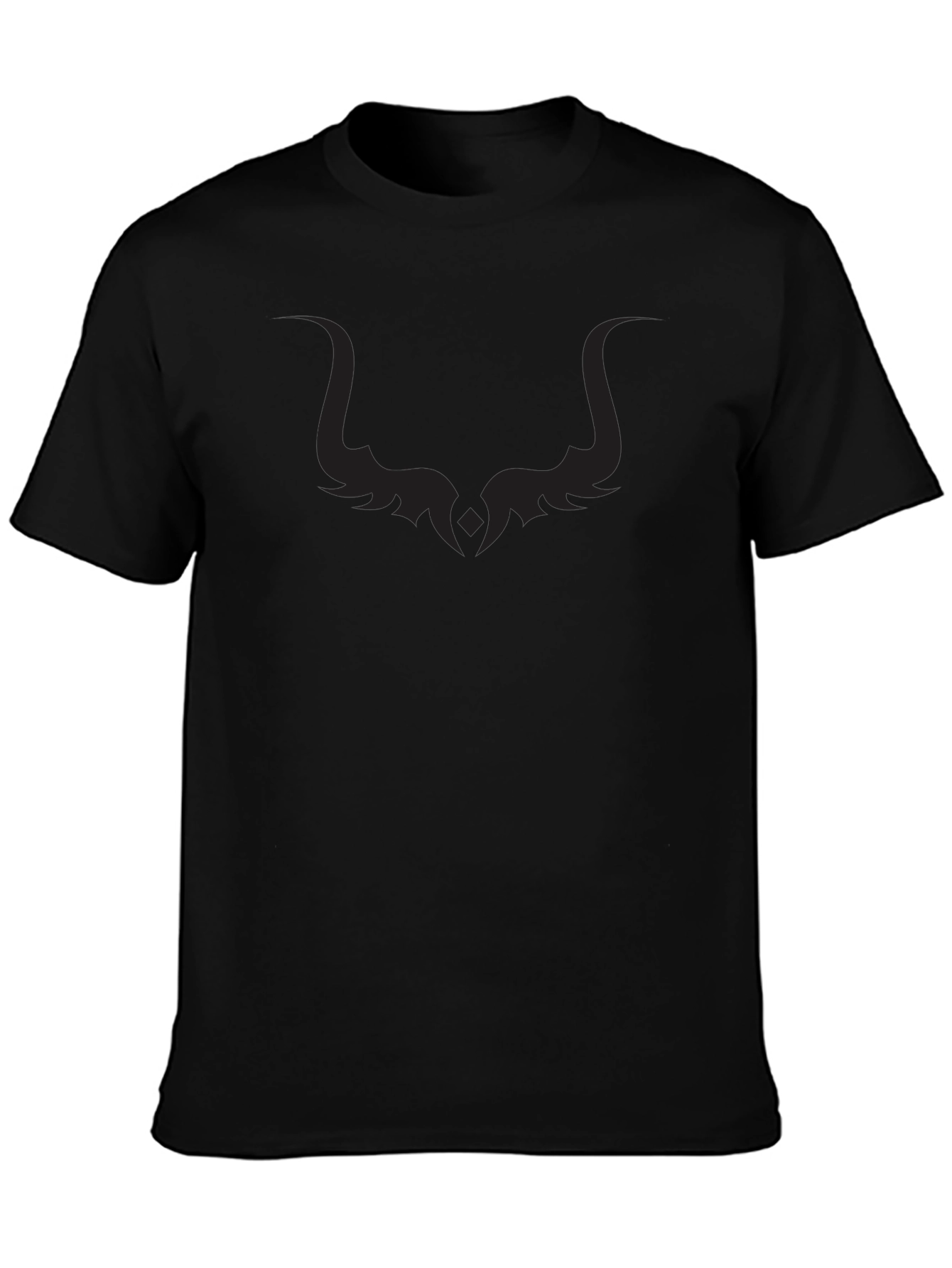 Mens Graphic Print Black Crew Neck T-Shirt