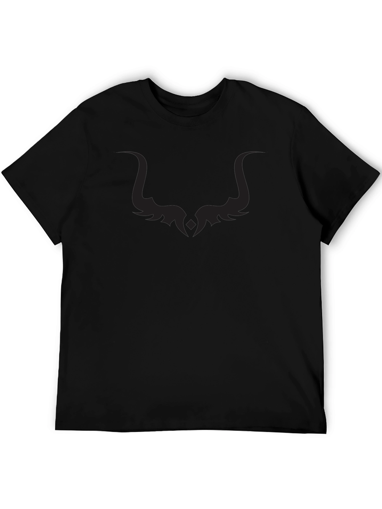 Mens Graphic Print Black Crew Neck T-Shirt
