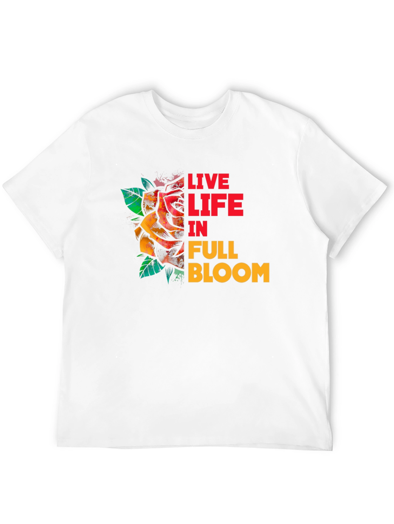 Live Life in Full Bloom Black T-Shirt