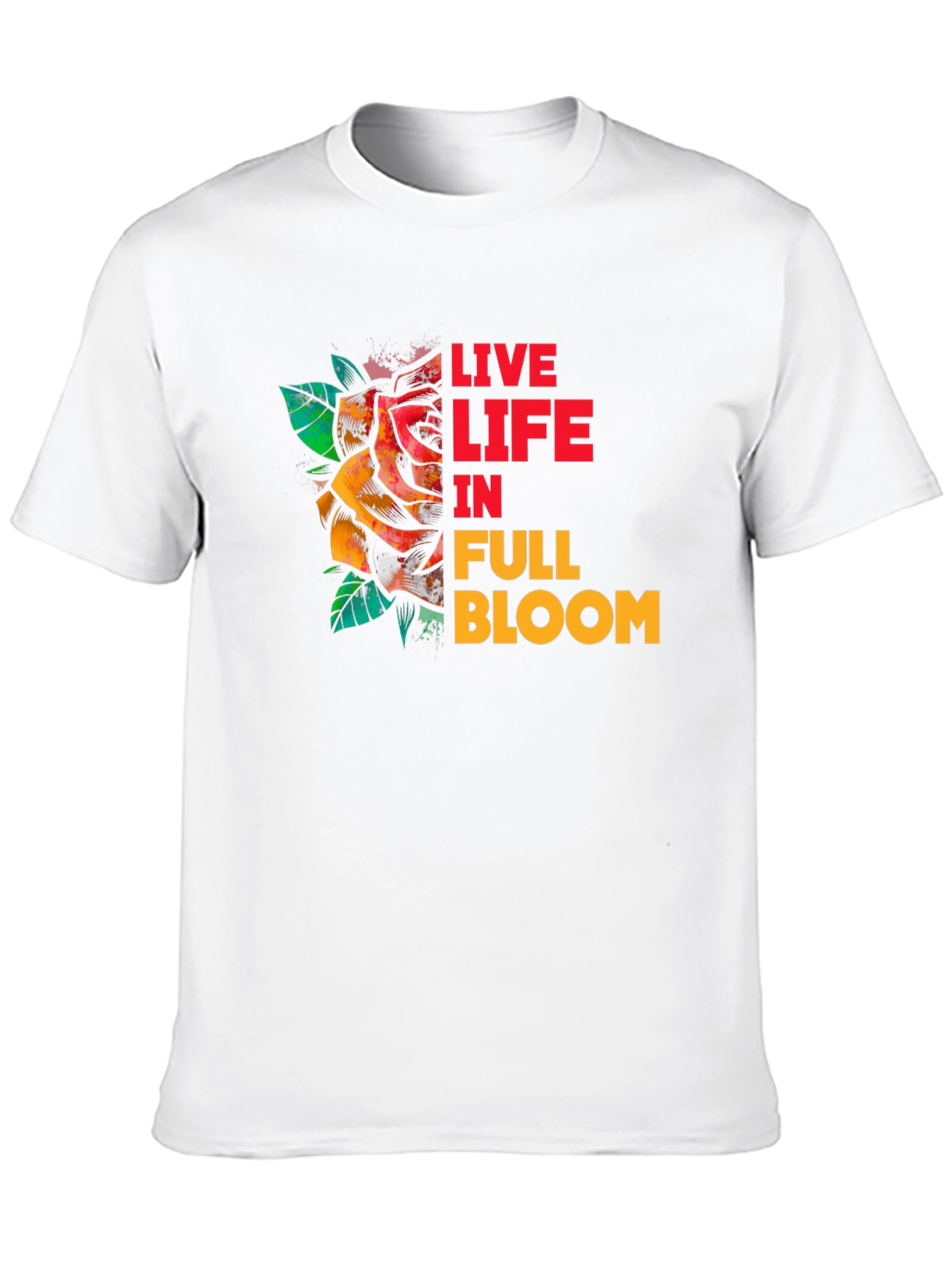Live Life in Full Bloom Black T-Shirt