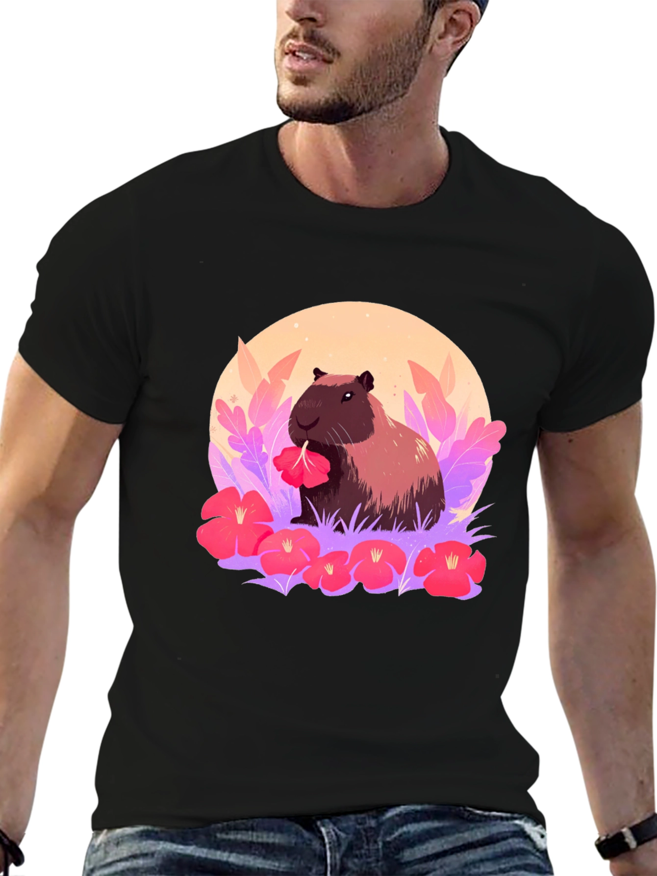 Capybara Floral Graphic Tee - Unique Style
