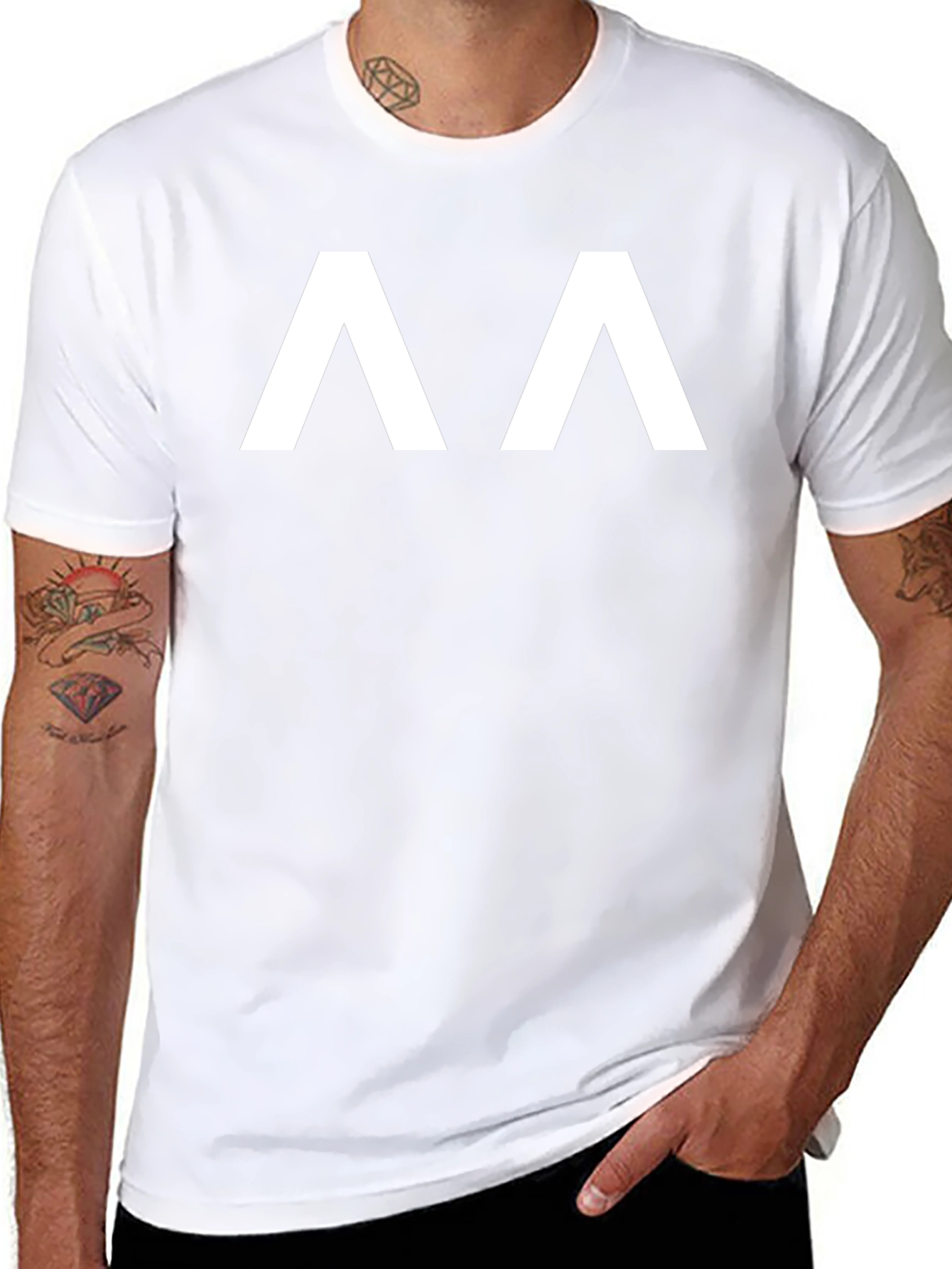 Modern Minimalist Black T-Shirt with White Design