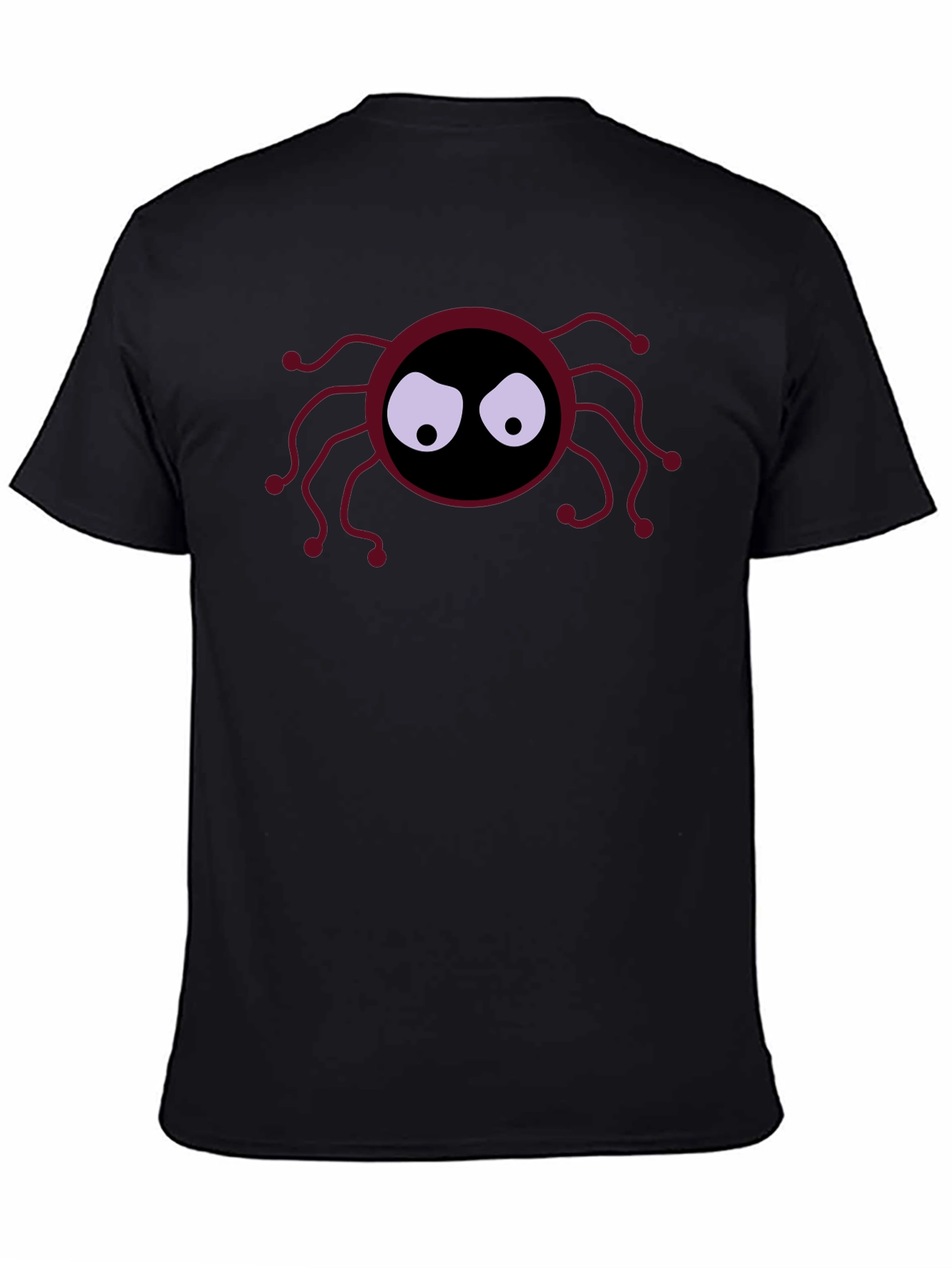 Spooky Spider Graphic Tee - Black Cotton Shirt