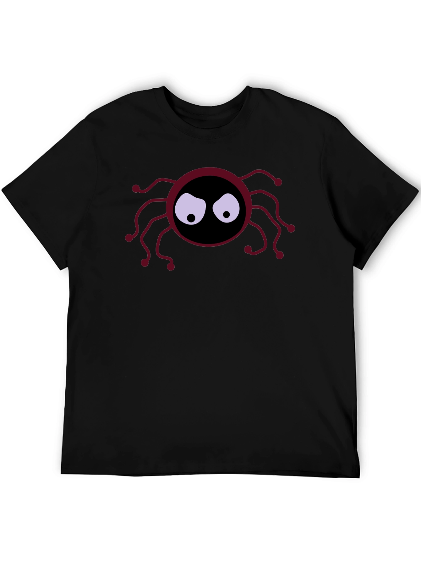 Spooky Spider Graphic Tee - Black Cotton Shirt
