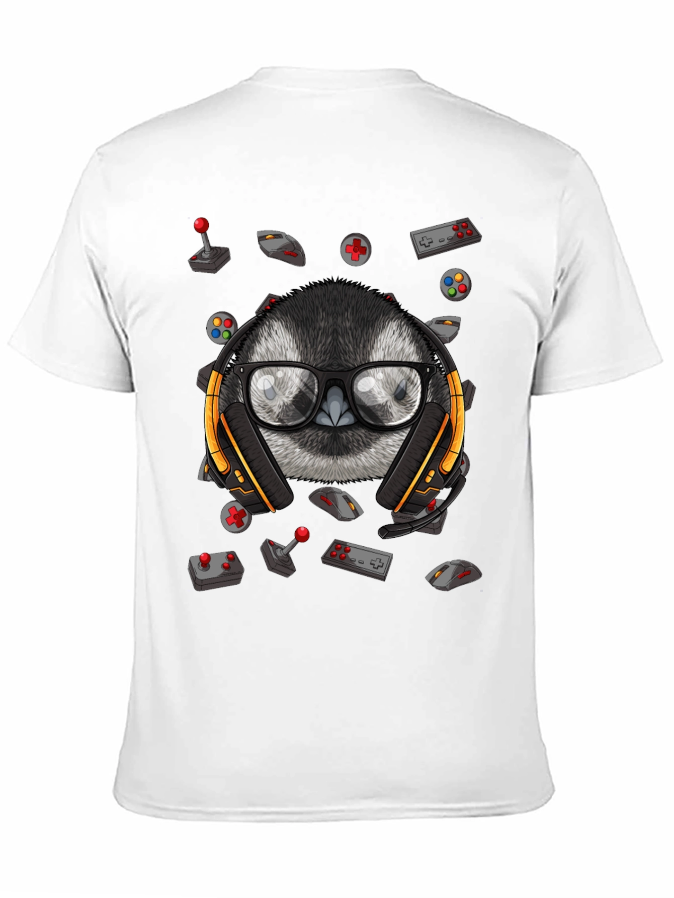 Gamer Owl Graphic Tee - Black Cotton Blend Shirt