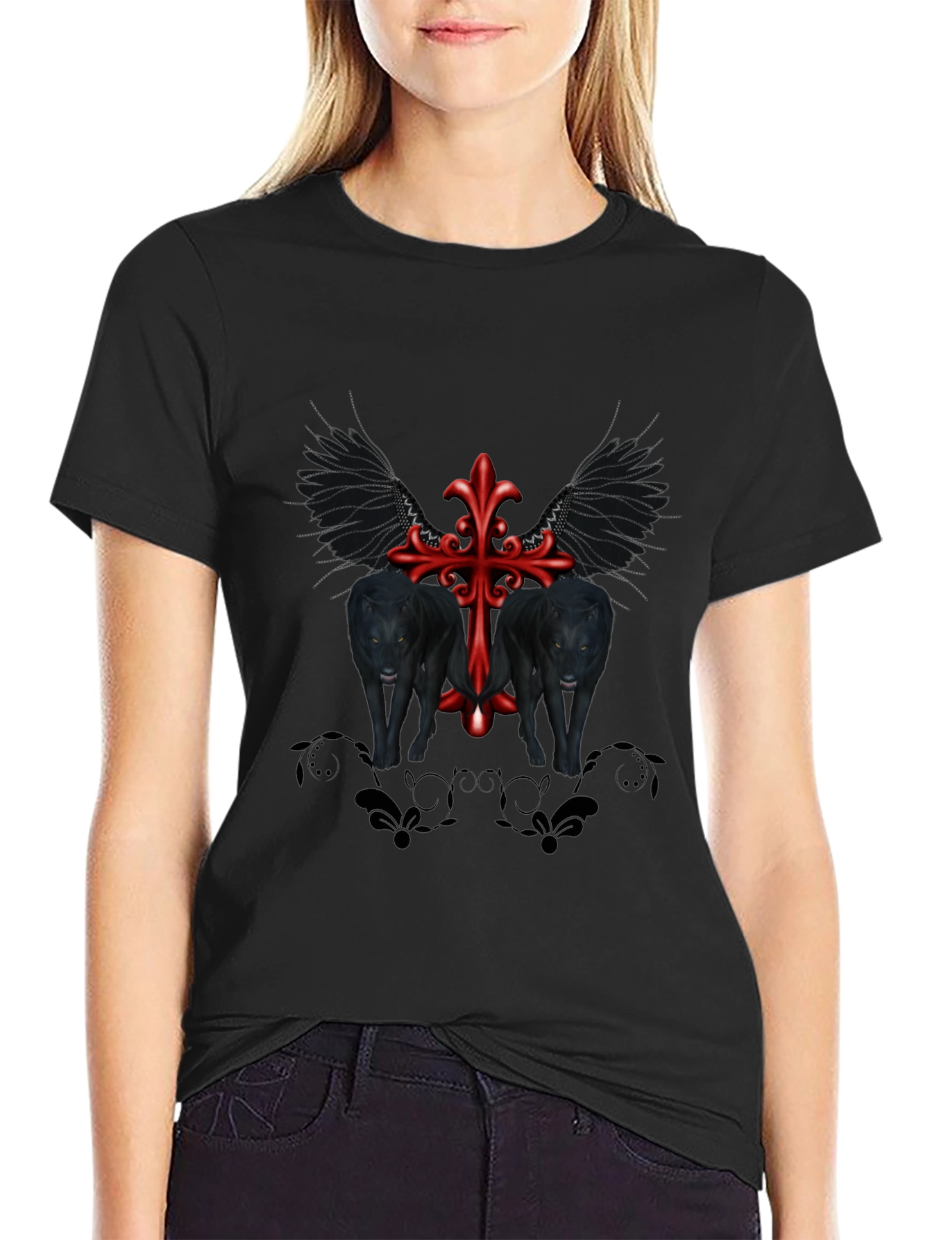 Gothic Wolves Cross Tee