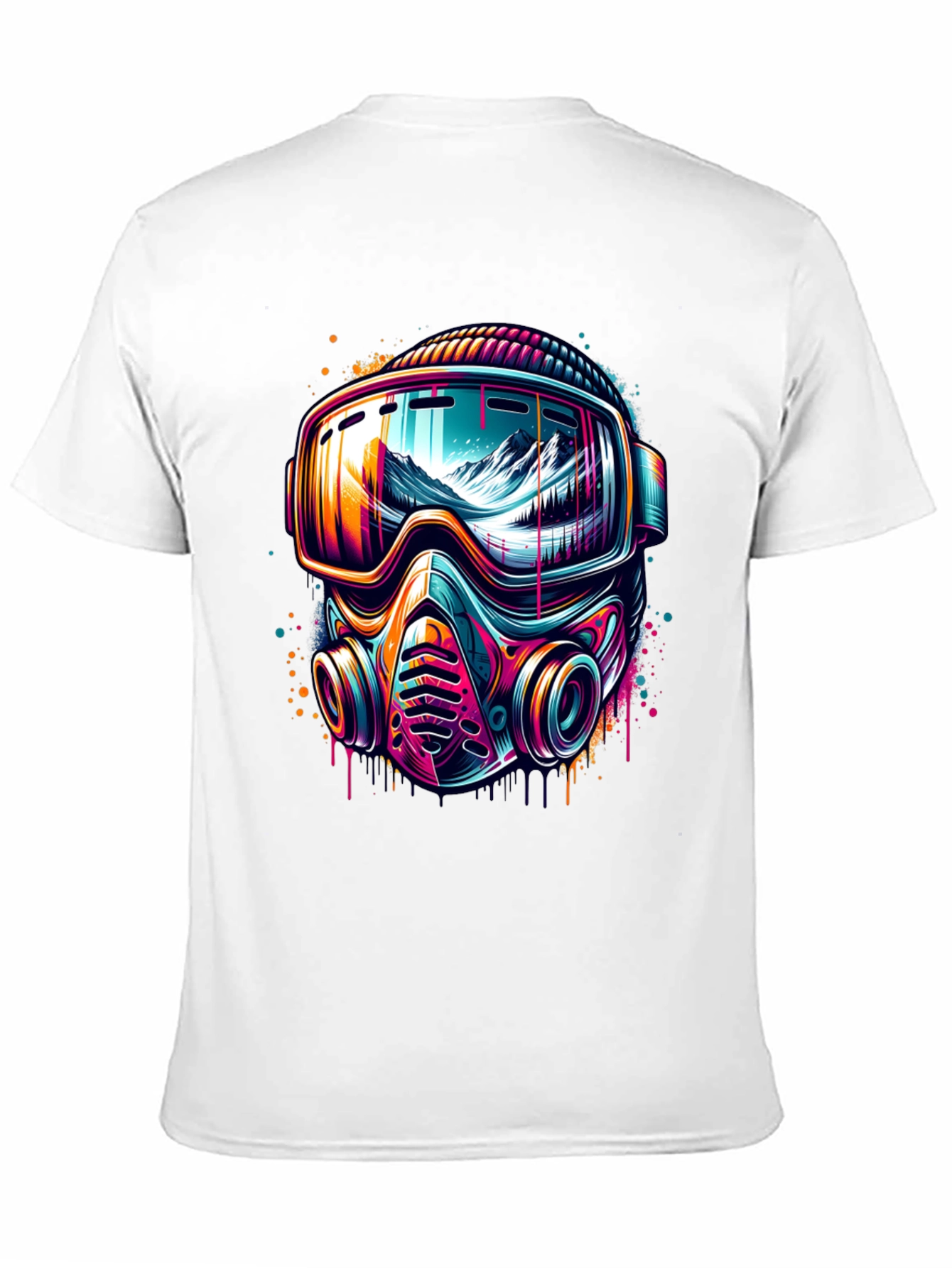 Neon Ski Mask Graphic Tee - Unique Design