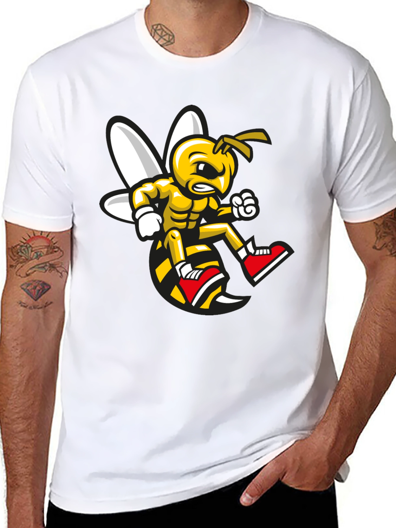 Angry Bee Graphic Tee - Black Cotton Shirt