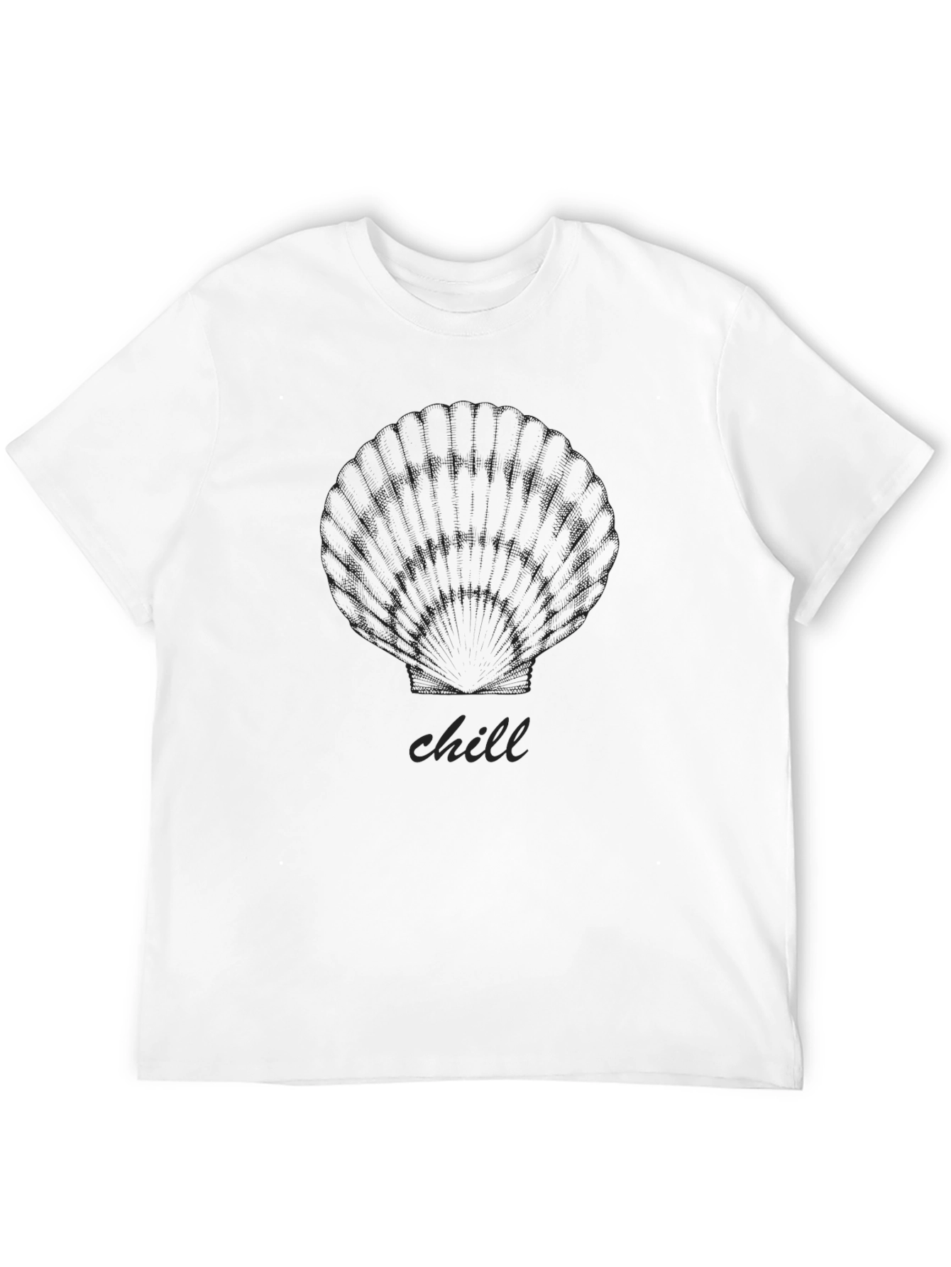 Chill Seashell Graphic Black T-Shirt