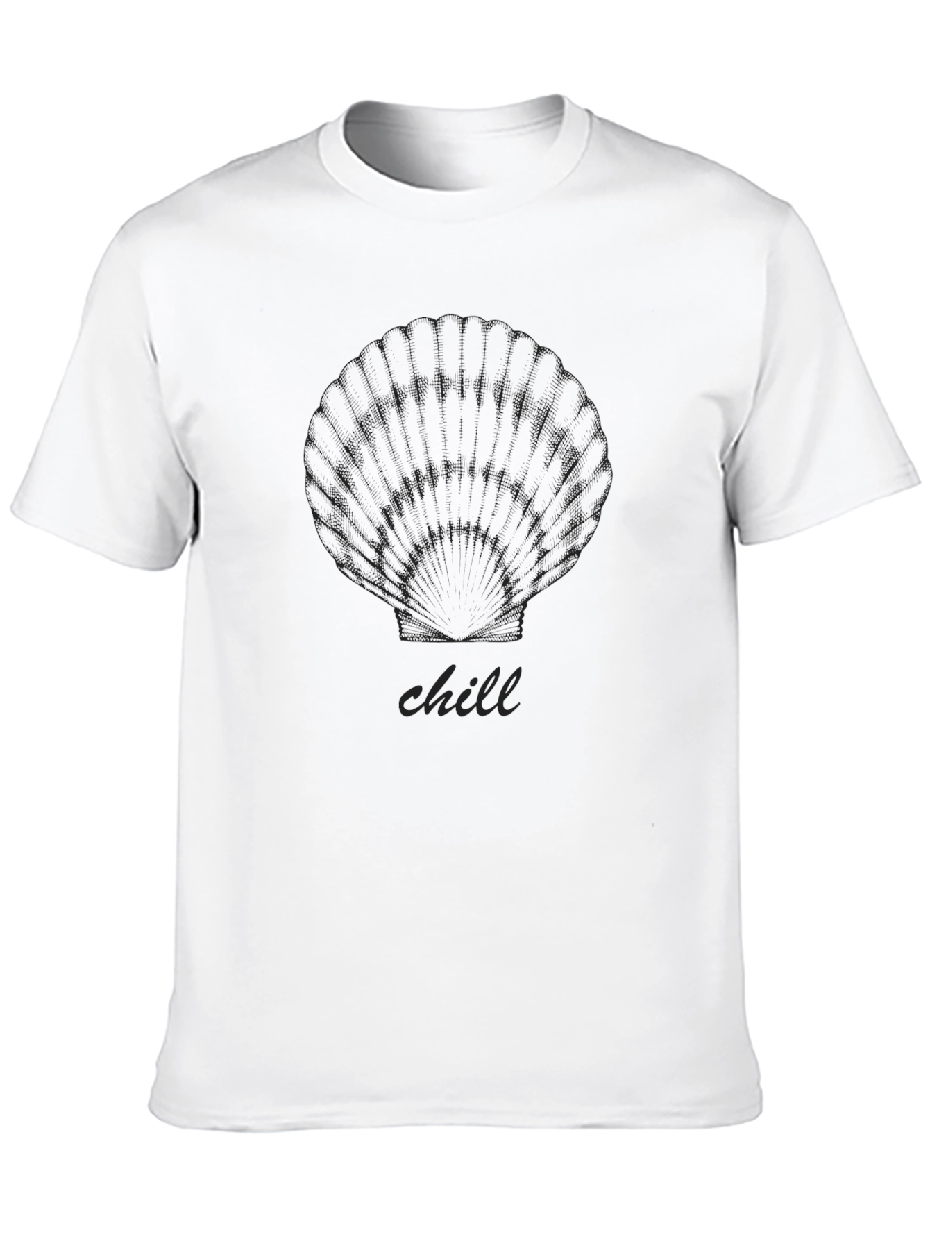 Chill Seashell Graphic Black T-Shirt