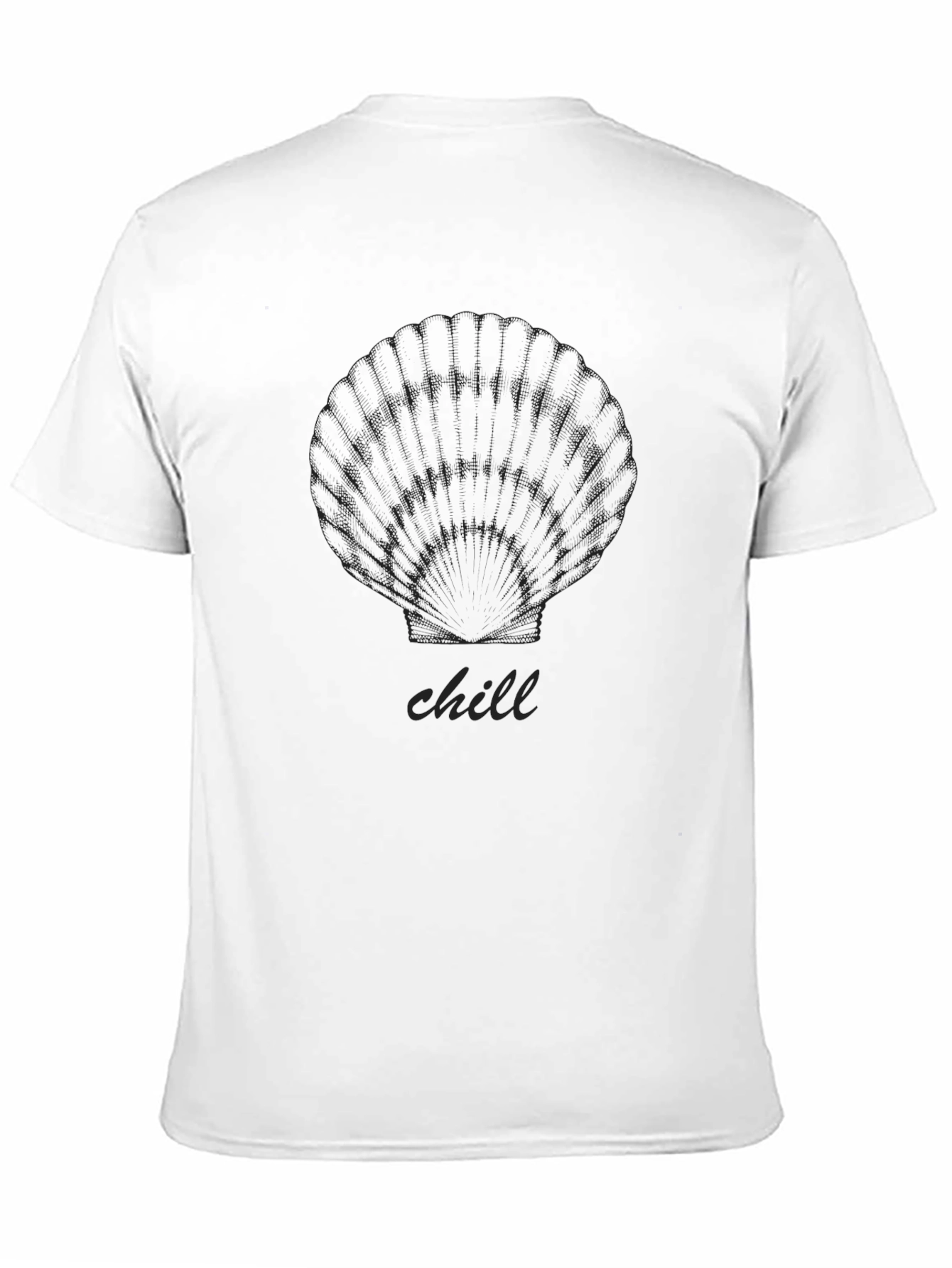 Chill Seashell Graphic Black T-Shirt