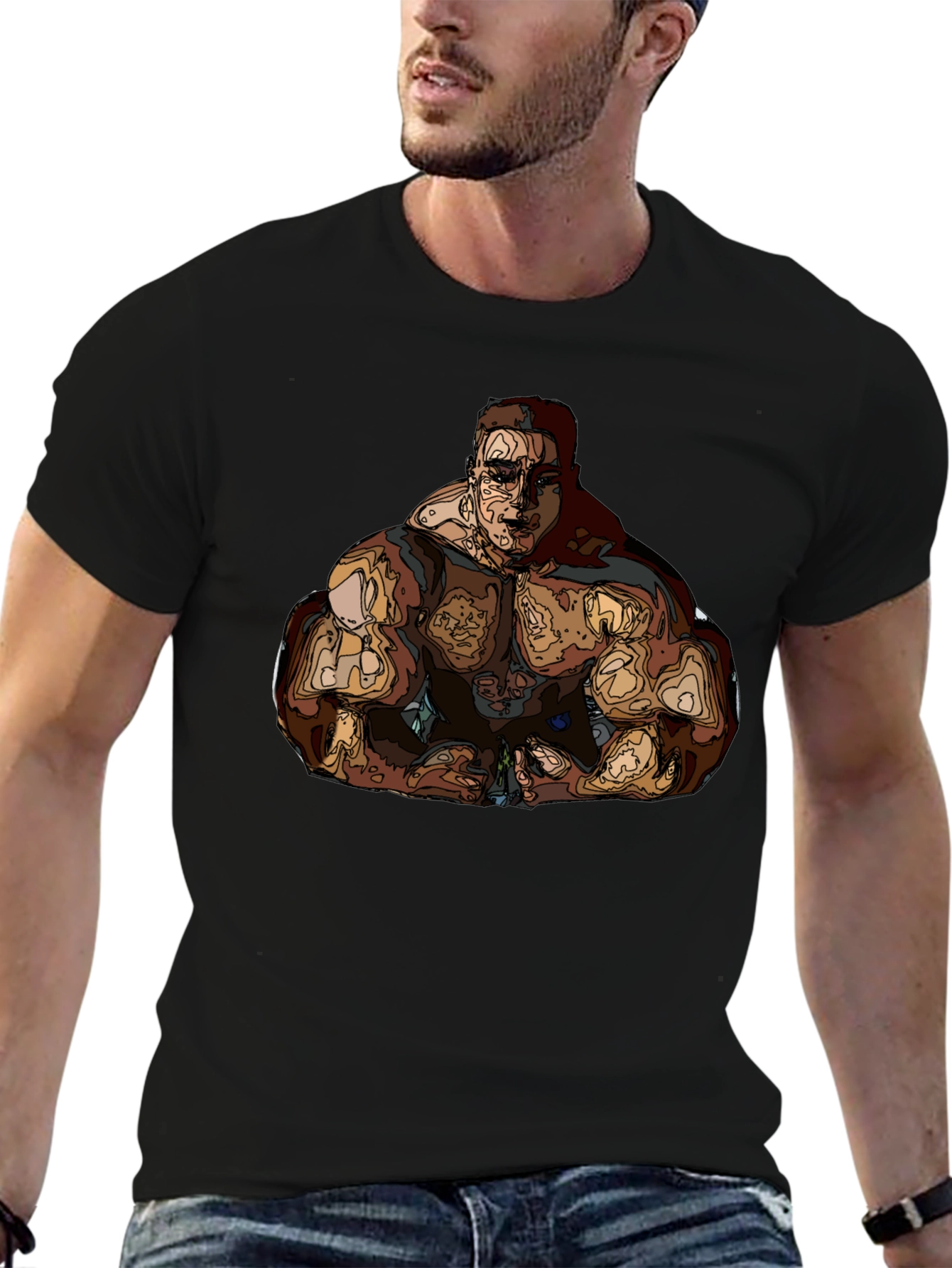 Muscle Man Graphic Tee - Bold Statement T-Shirt