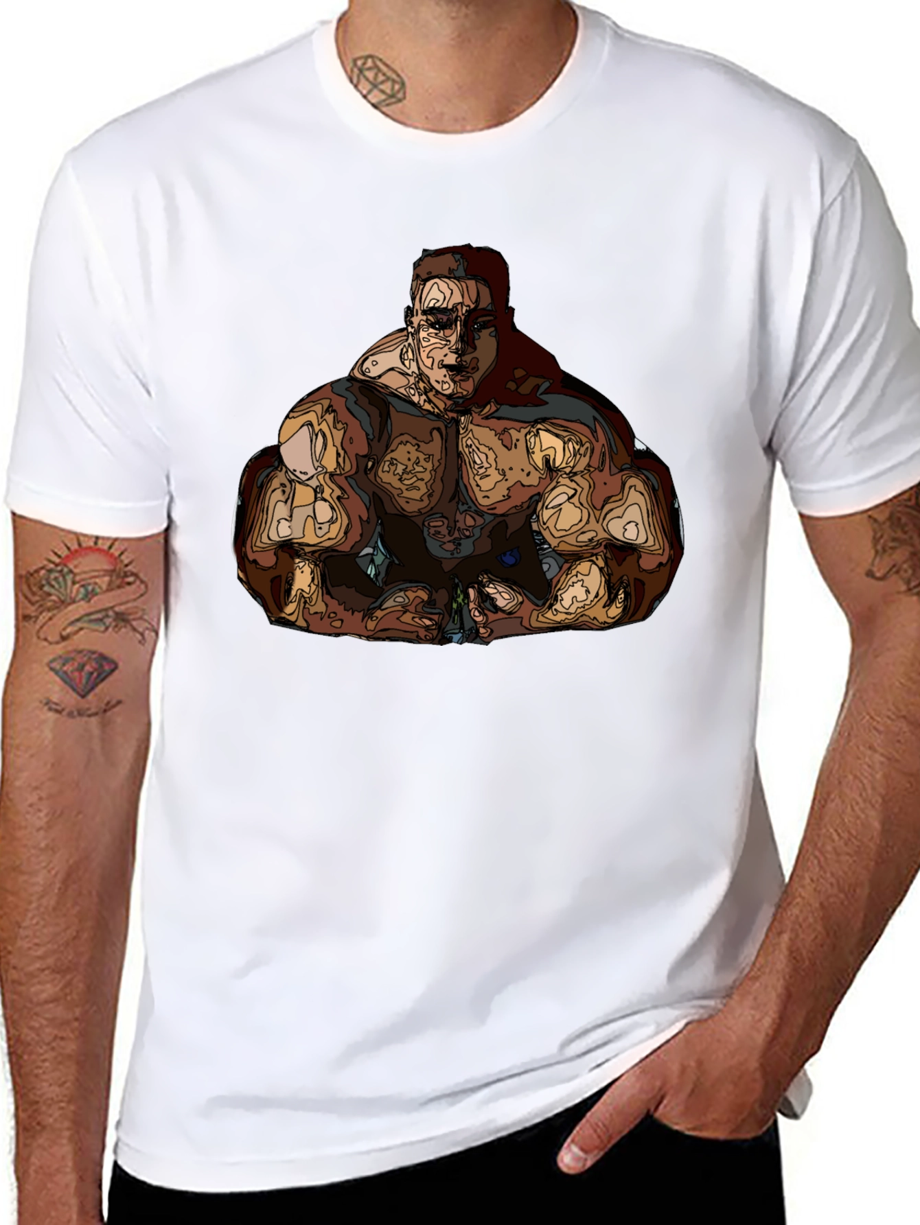 Muscle Man Graphic Tee - Bold Statement T-Shirt