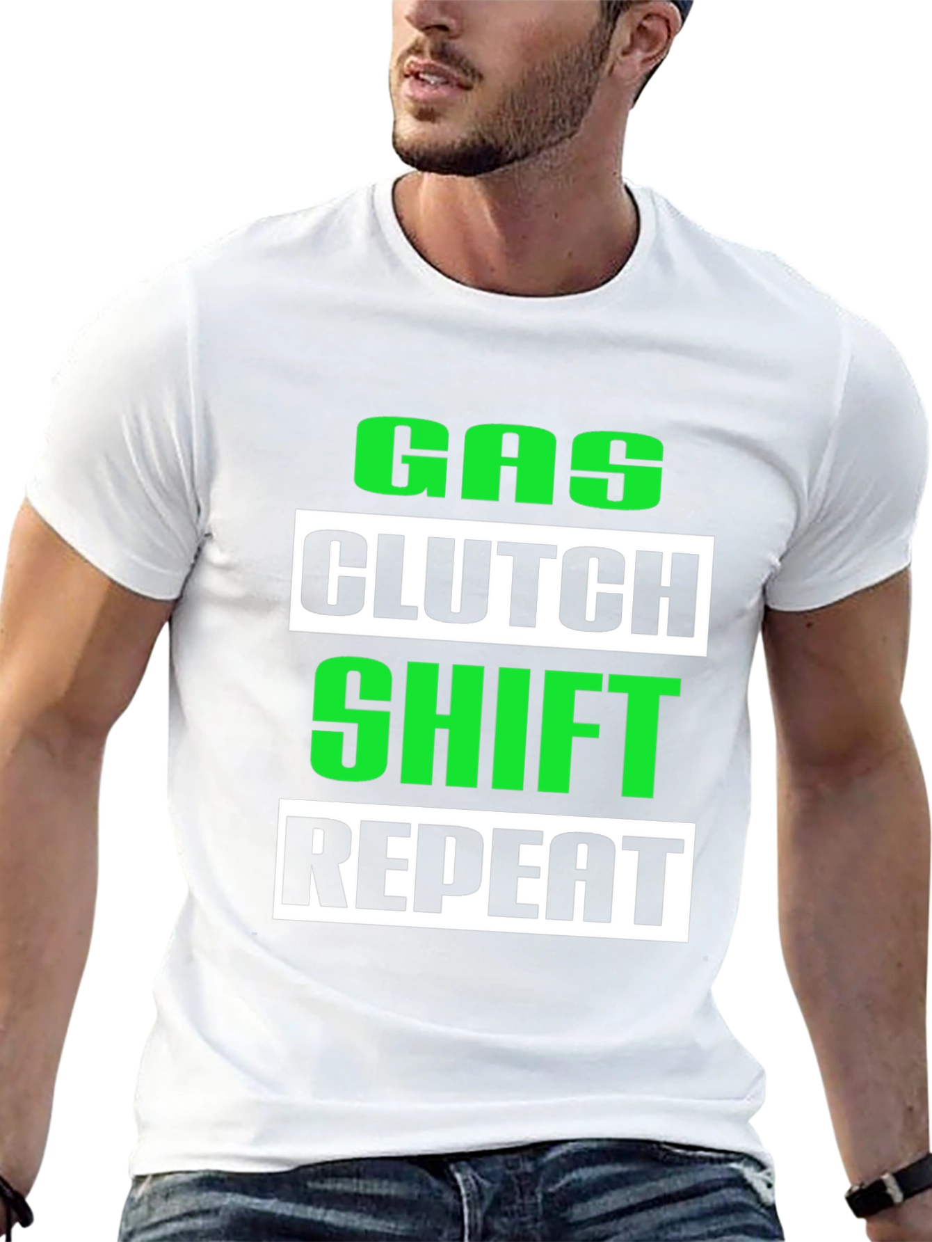 Gas Clutch Shift Repeat Graphic Tee