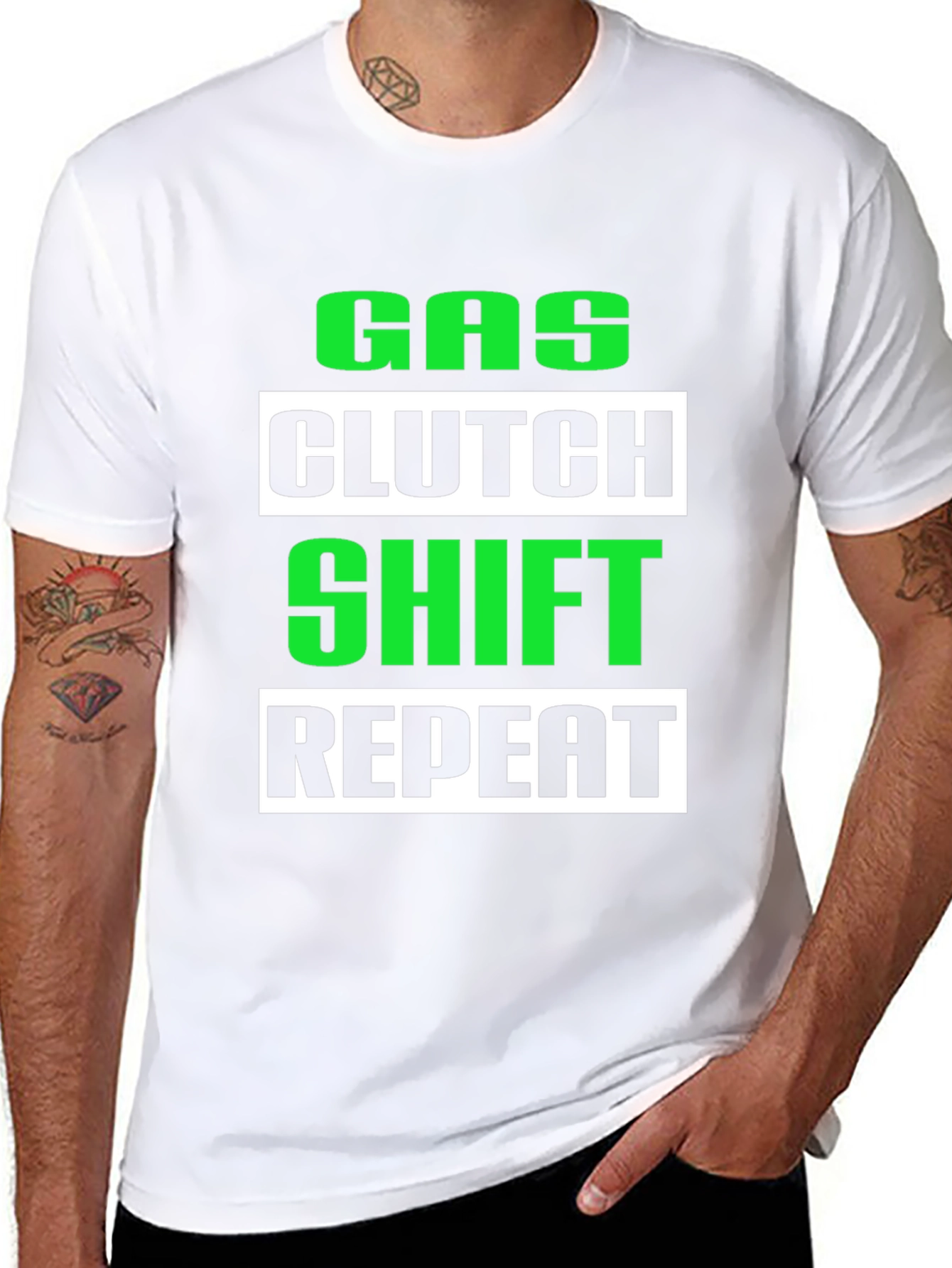 Gas Clutch Shift Repeat Graphic Tee