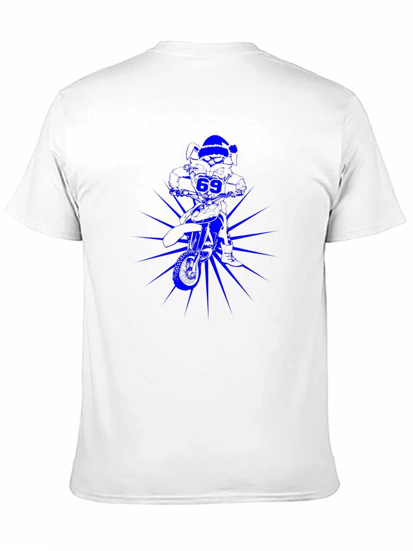 Mens Black T-Shirt with Blue Motorcross Rider Graphic