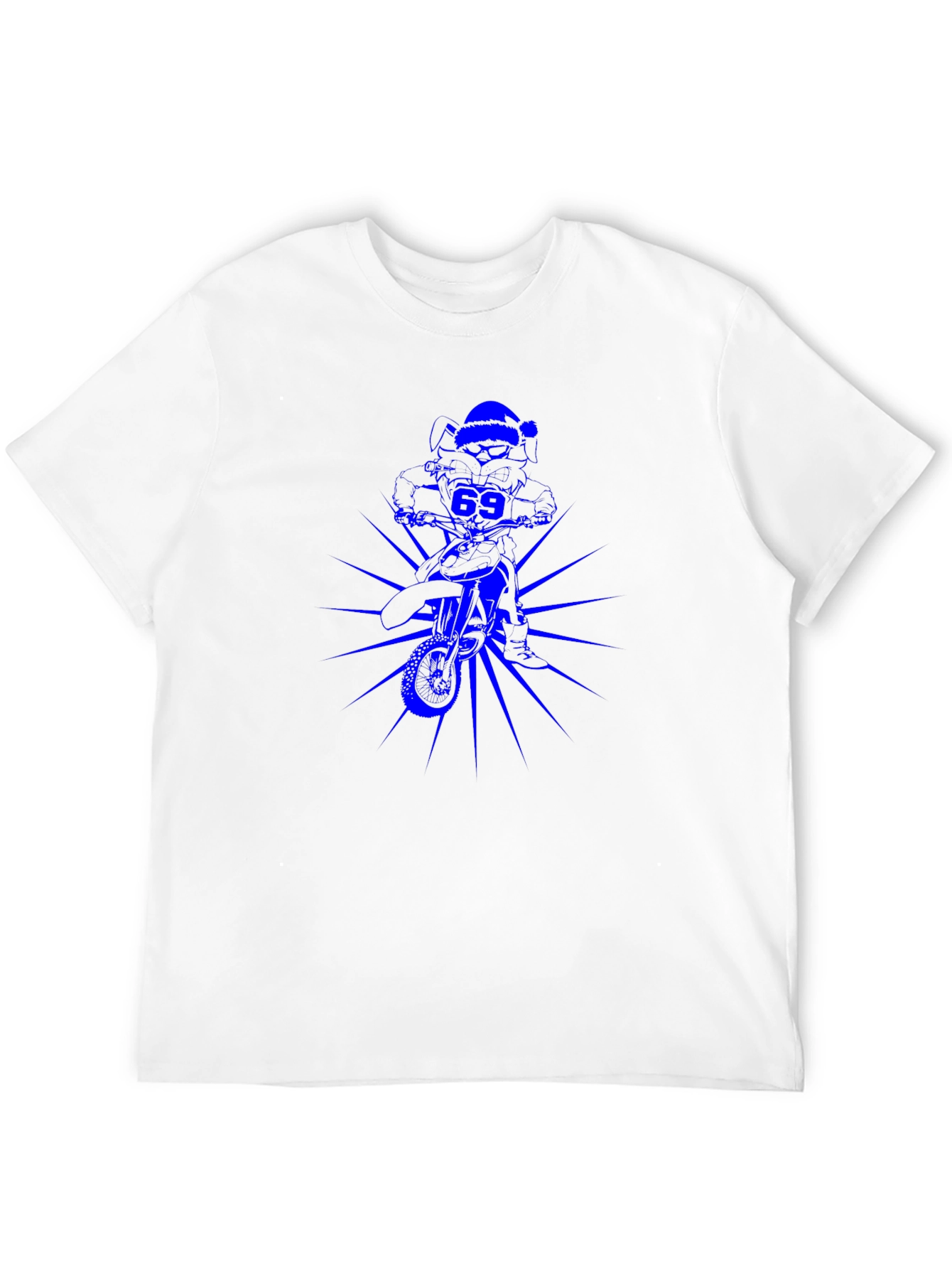 Mens Black T-Shirt with Blue Motorcross Rider Graphic