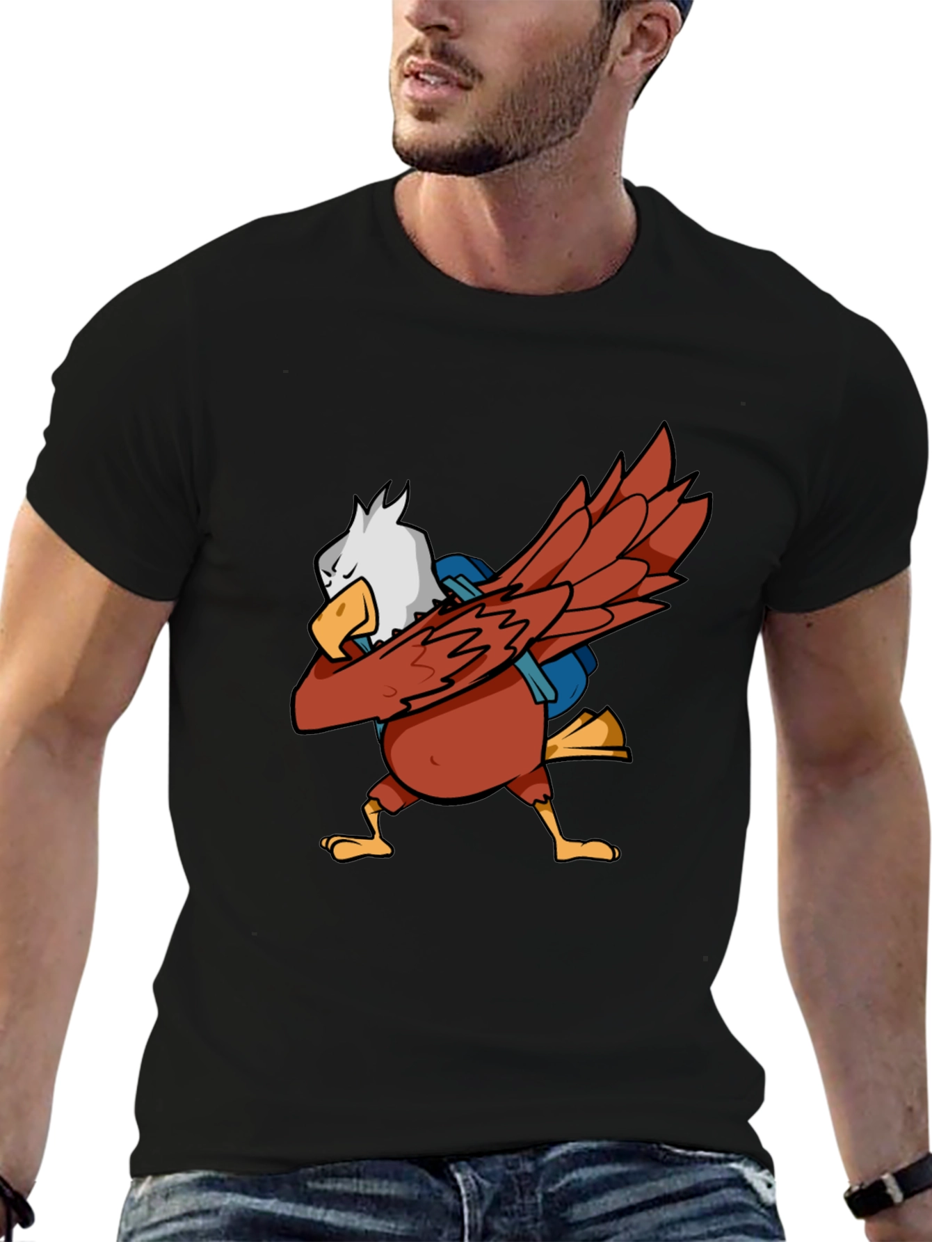 Dabbing Eagle Graphic Tee - Patriotic Style