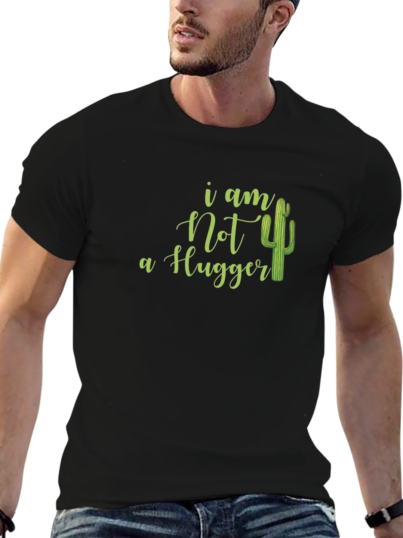 I Am Not A Hugger Cactus Graphic Tee