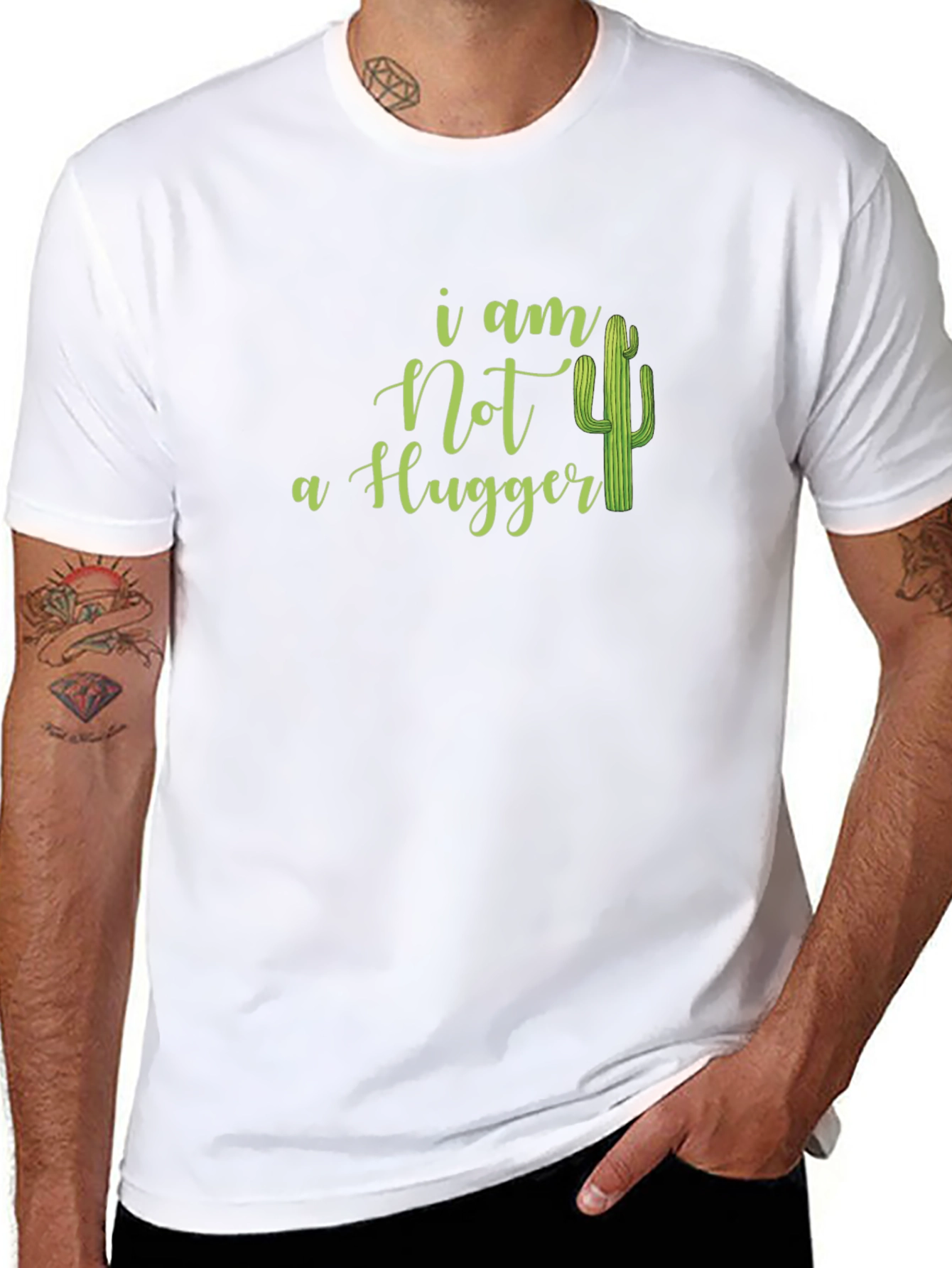 I Am Not A Hugger Cactus Graphic Tee