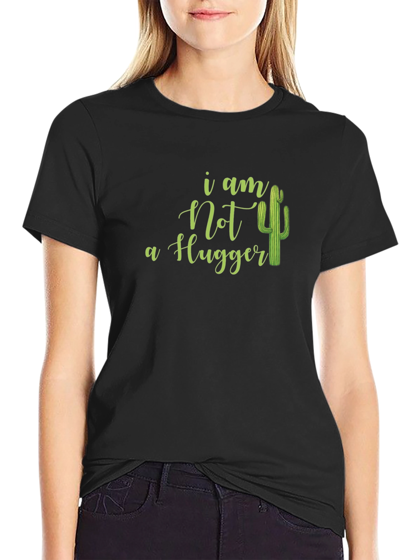 I Am Not A Hugger Cactus Graphic Tee