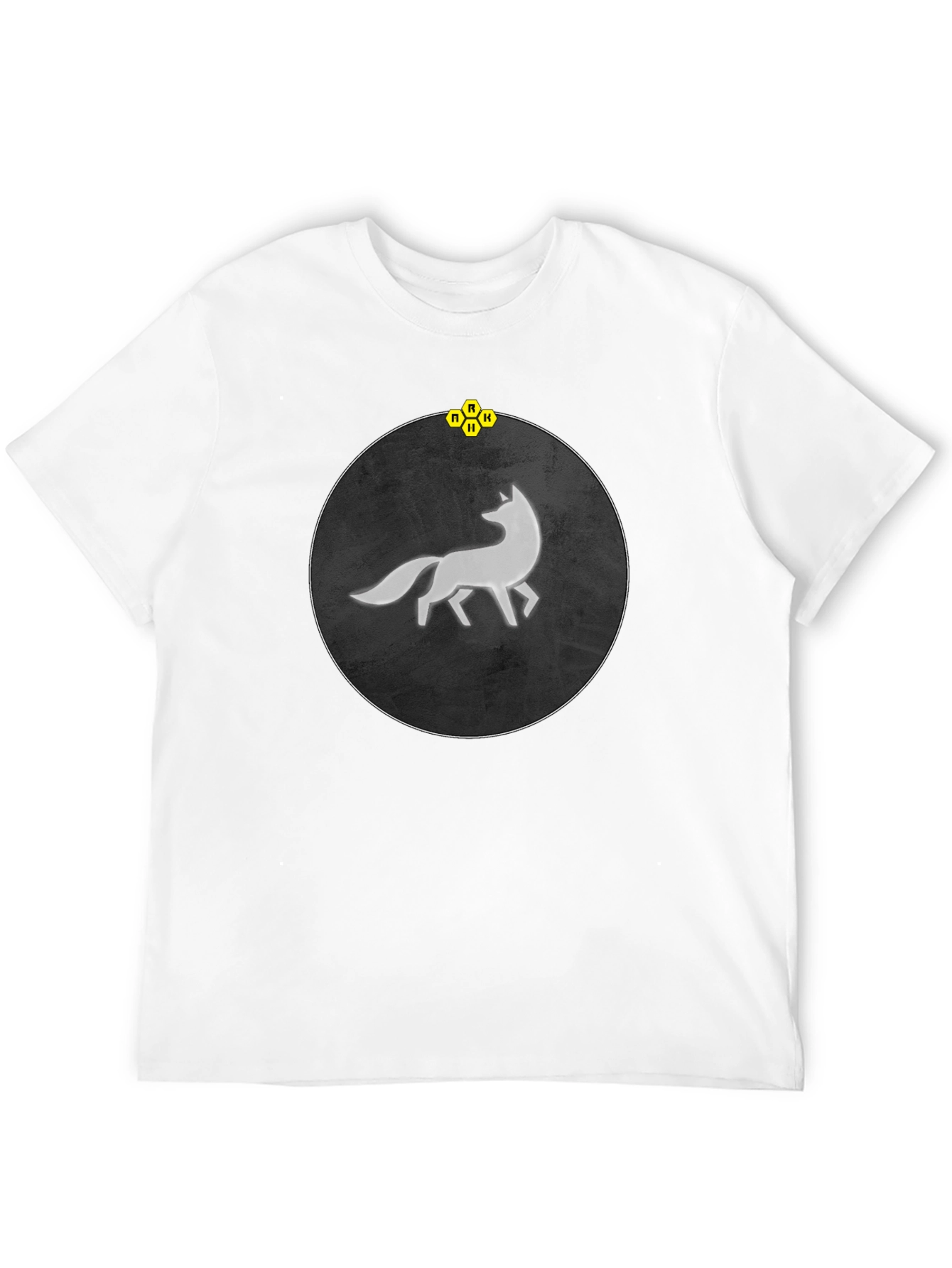 Abstract Fox Graphic Tee - Stylish Mens Black T-Shirt