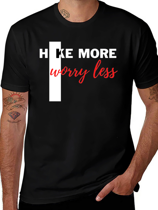 Hike More Worry Less Black Tee