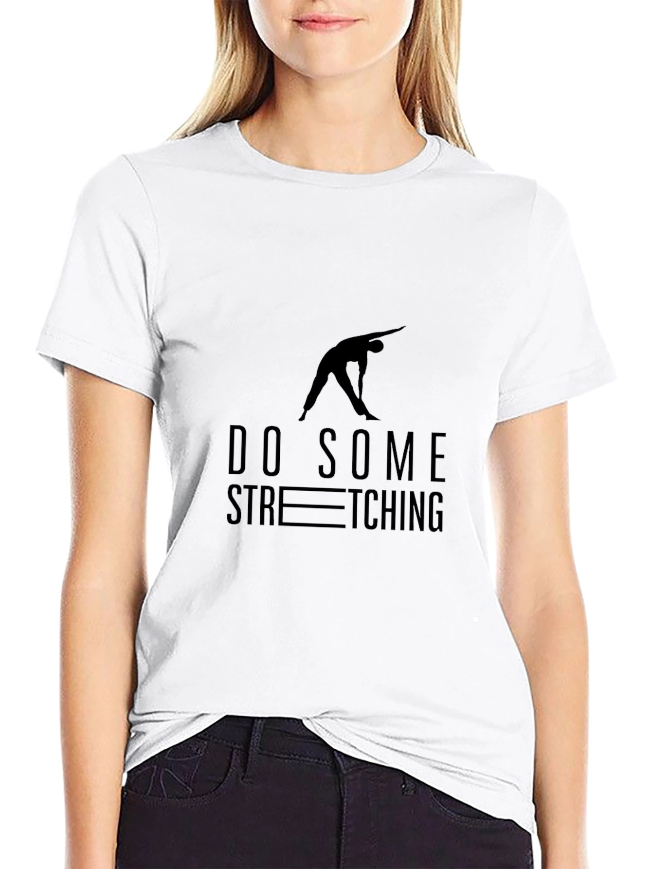 Do Some Stretching Black T-Shirt