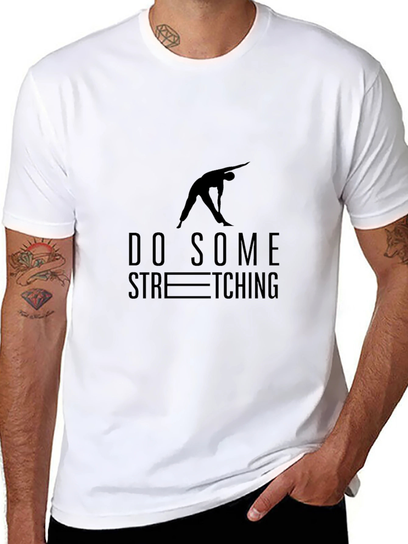 Do Some Stretching Black T-Shirt