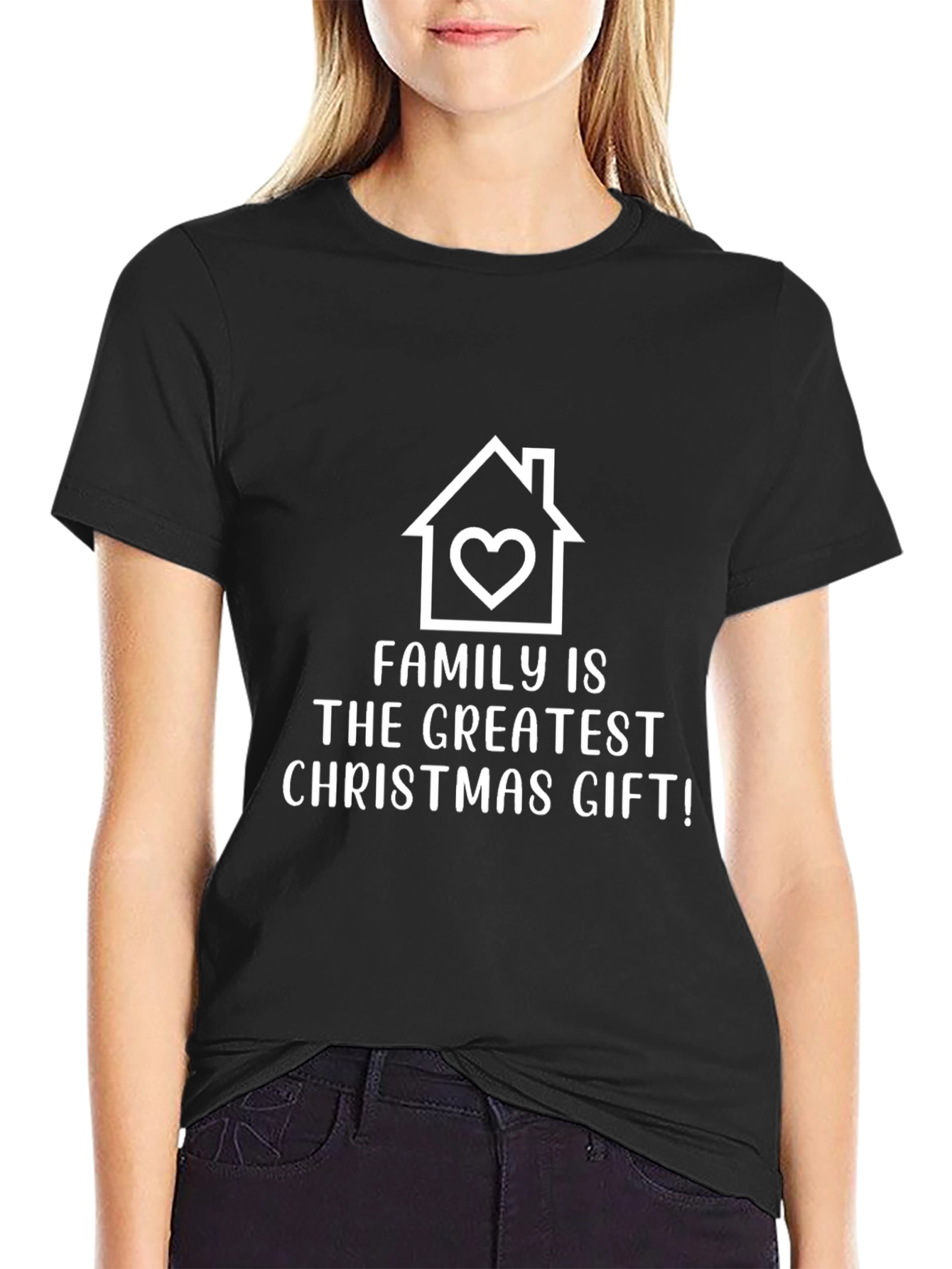 Family Christmas Gift T-Shirt - Black