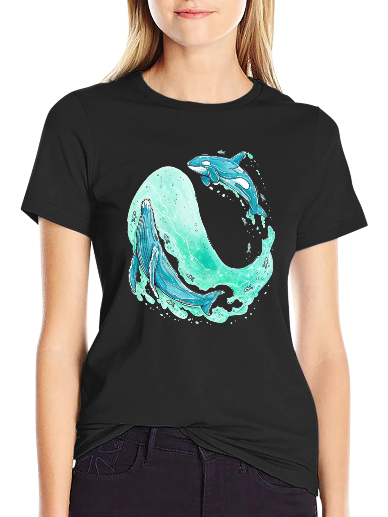 Whale and Orca Graphic T-Shirt