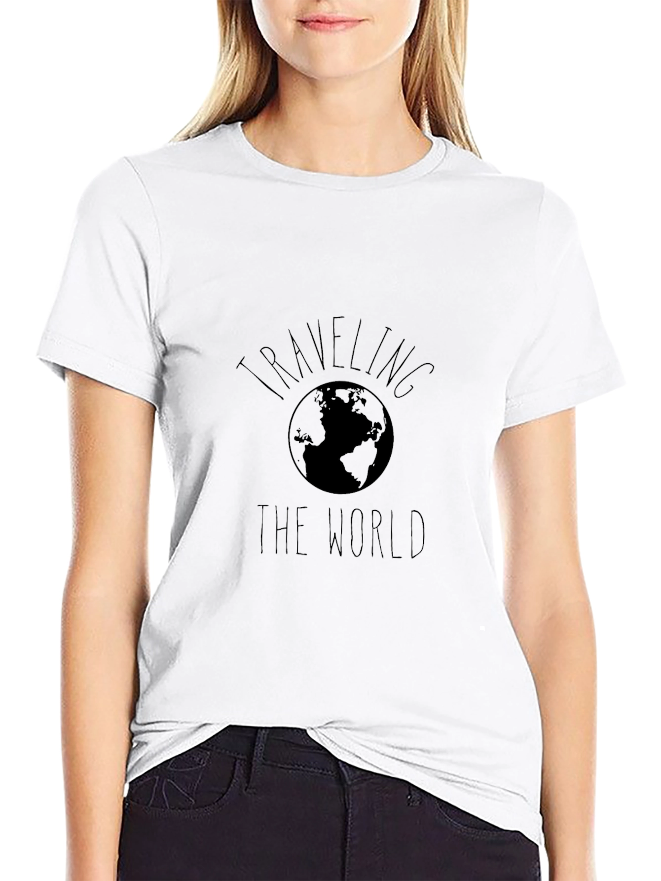 Traveling the World Graphic T-Shirt - Black