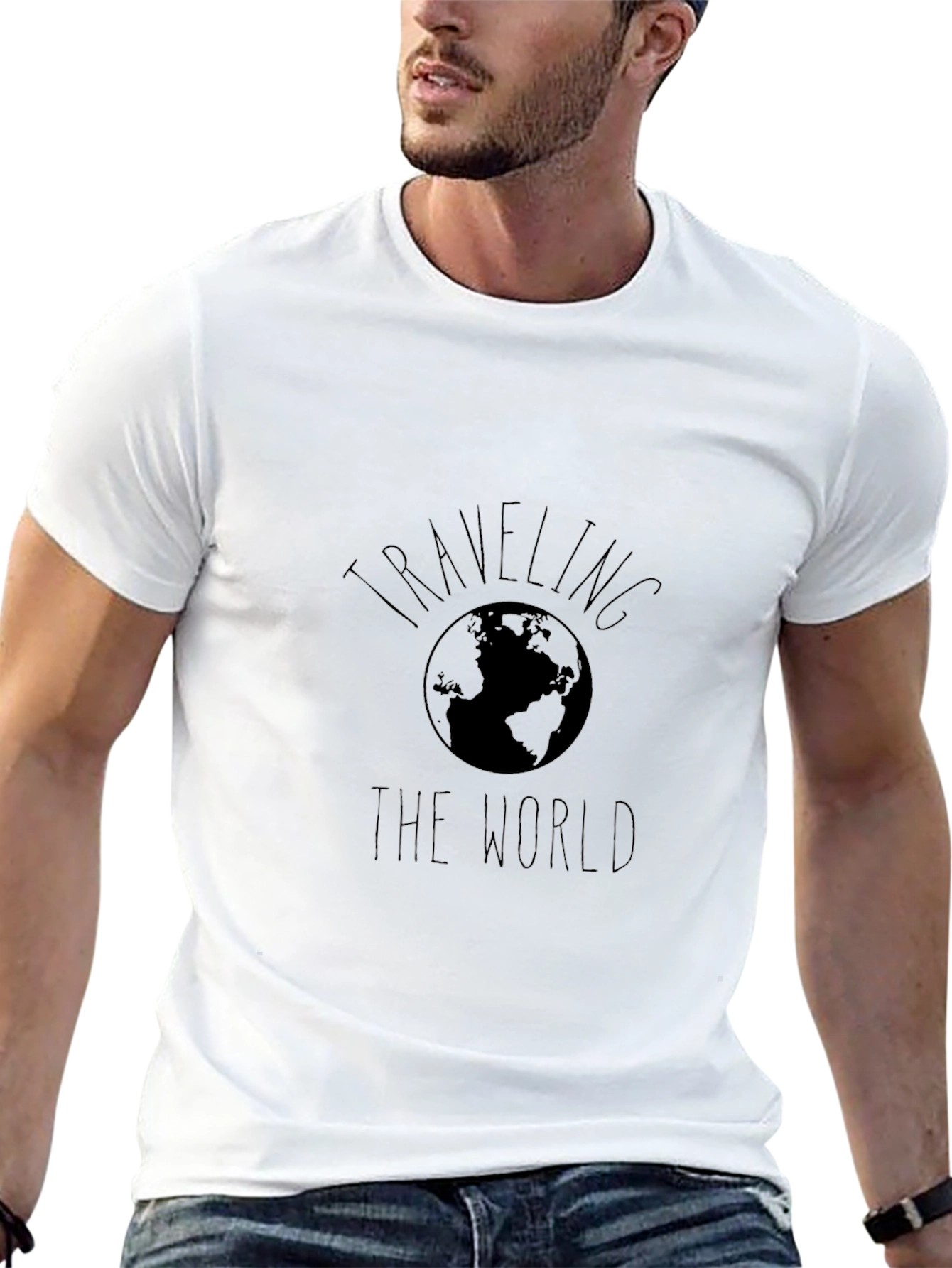 Traveling the World Graphic T-Shirt - Black