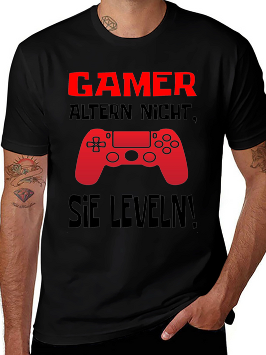 Gamer Level Up Black Graphic Tee