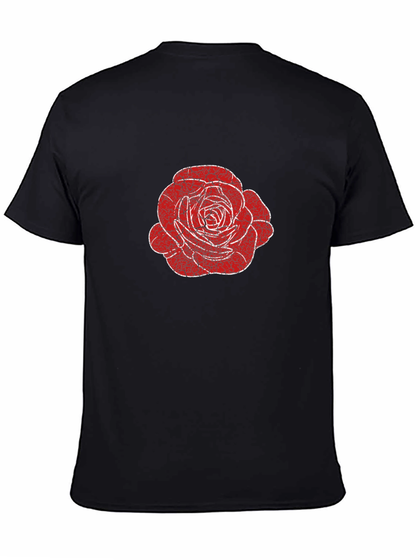 Rose Graphic Tee - Distressed Floral Design