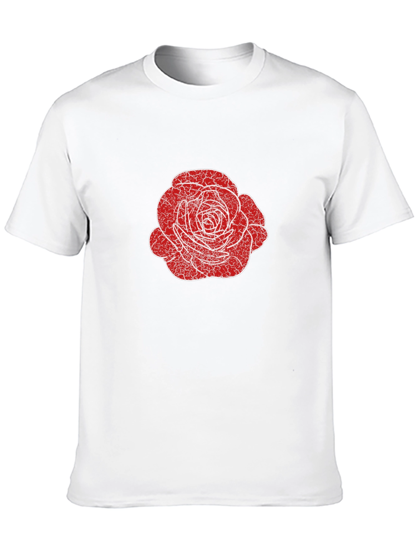 Rose Graphic Tee - Distressed Floral Design