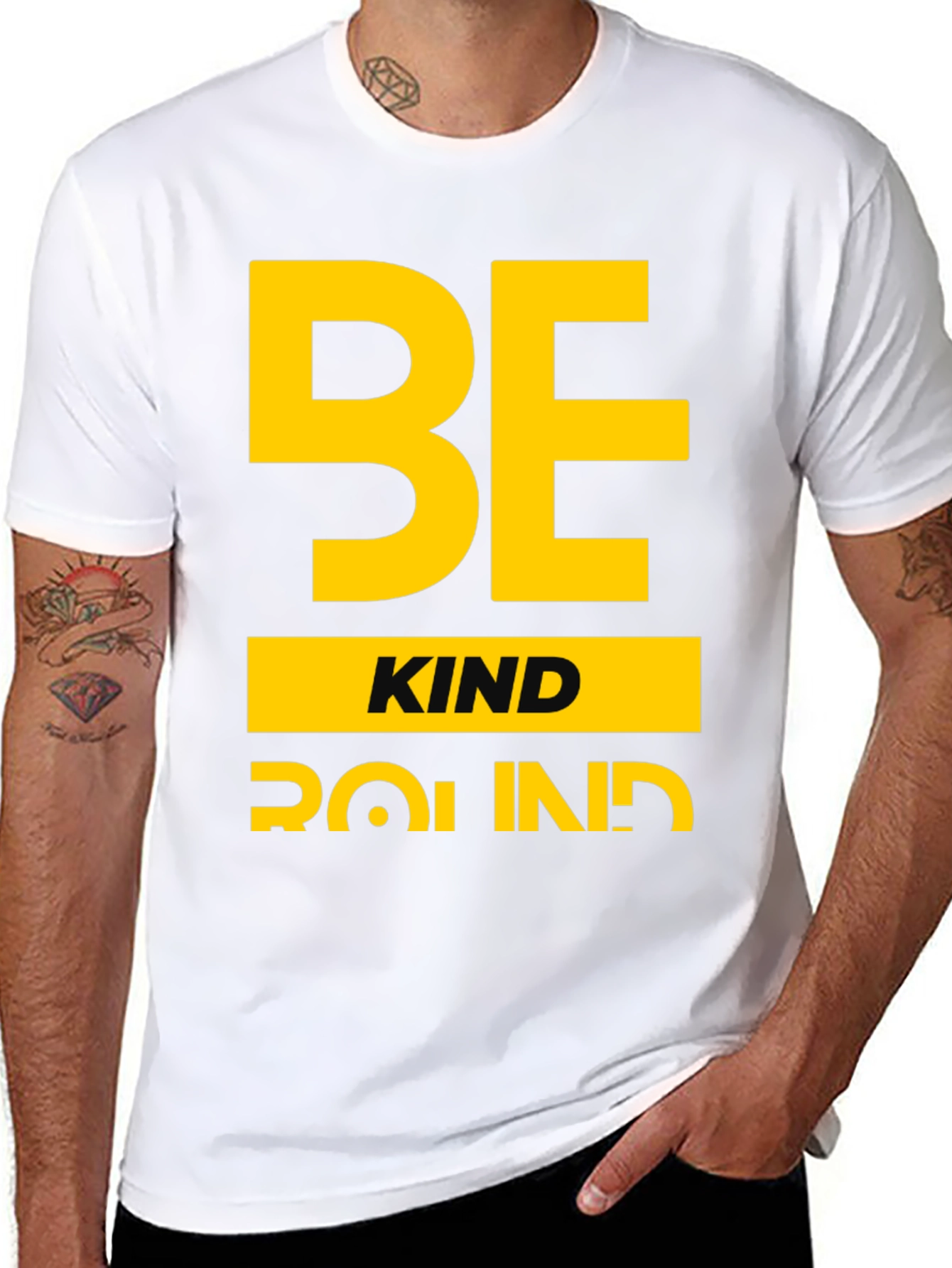 Be Kind Round T-Shirt - Black Graphic Tee